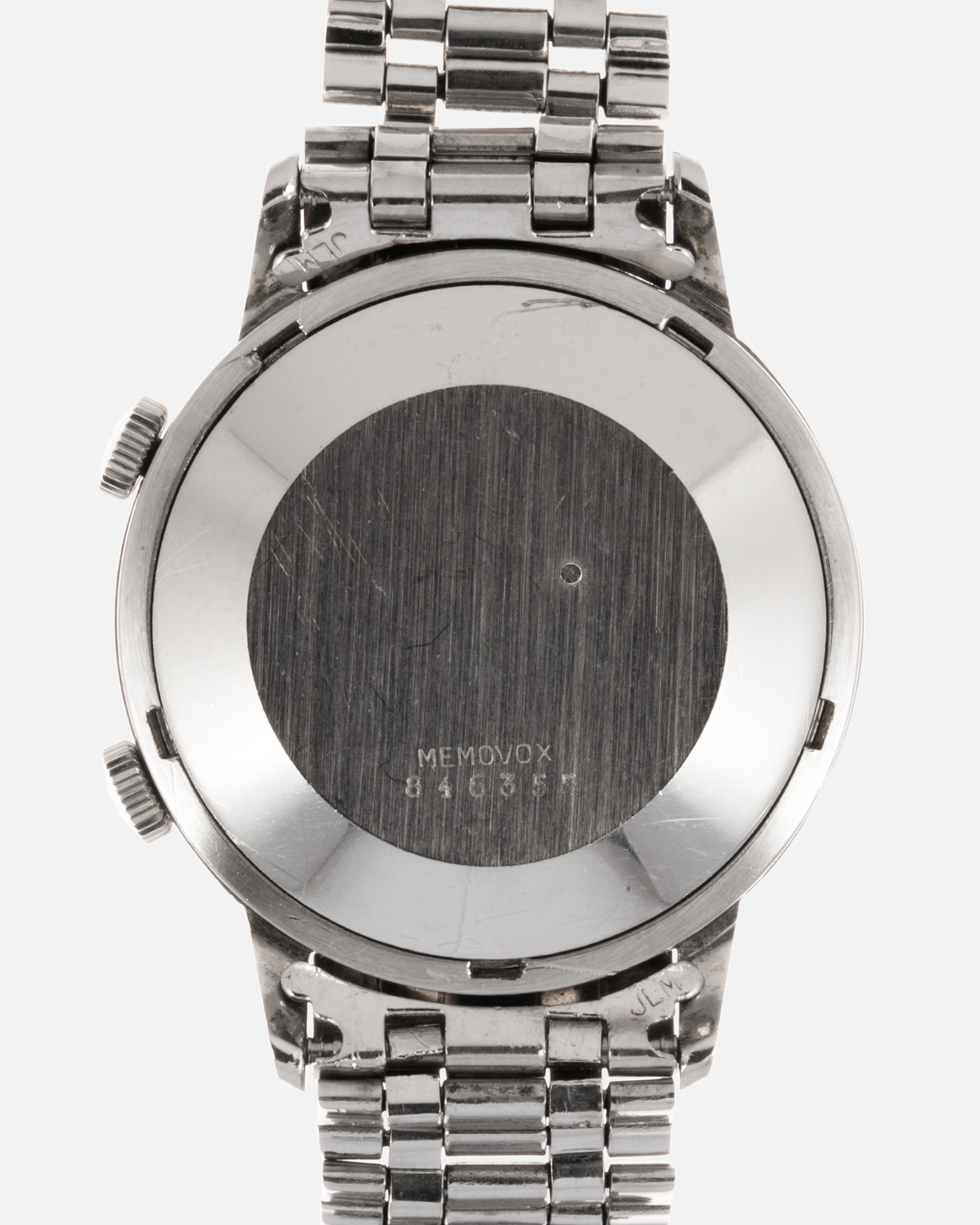 Brand: Jaeger LeCoultre Year: 1960’s Model: Memovox Reference: E855 Material: Stainless Steel Movement: JLC Bumper Cal. 825, Self-Winding Case Diameter: 37mm Bracelet: Original Stainless Steel Gay Freres Jaeger LeCoultre Bracelet