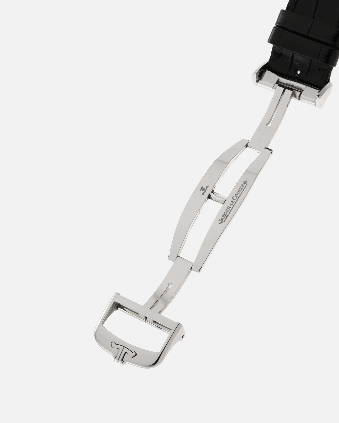 Brand: Jaeger LeCoultre Year: 2020 Model: Reverso Classic Large Duoface Q3848422 Reference Number: 215.8.D4 Material: Stainless Steel Movement: Jaeger LeCoultre Cal. 854A/2, Manual-Wind Case Dimensions: 47mm x 28.3mm x 10.3mm Lug Width: 20mm Strap: Jaeger LeCoultre Case Black Alligator Leather Strap with Signed Stainless Steel Deployant Buckle