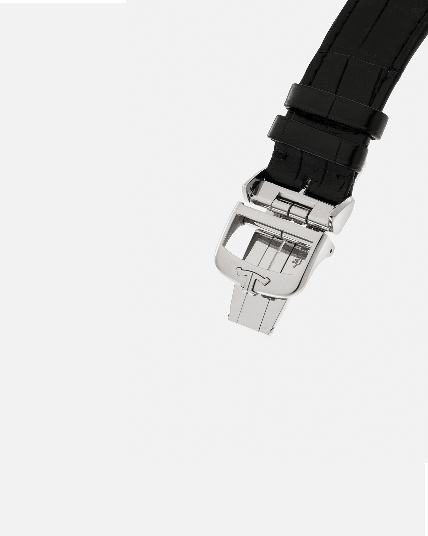 Brand: Jaeger LeCoultre Year: 2020 Model: Reverso Classic Large Duoface Q3848422 Reference Number: 215.8.D4 Material: Stainless Steel Movement: Jaeger LeCoultre Cal. 854A/2, Manual-Wind Case Dimensions: 47mm x 28.3mm x 10.3mm Lug Width: 20mm Strap: Jaeger LeCoultre Case Black Alligator Leather Strap with Signed Stainless Steel Deployant Buckle