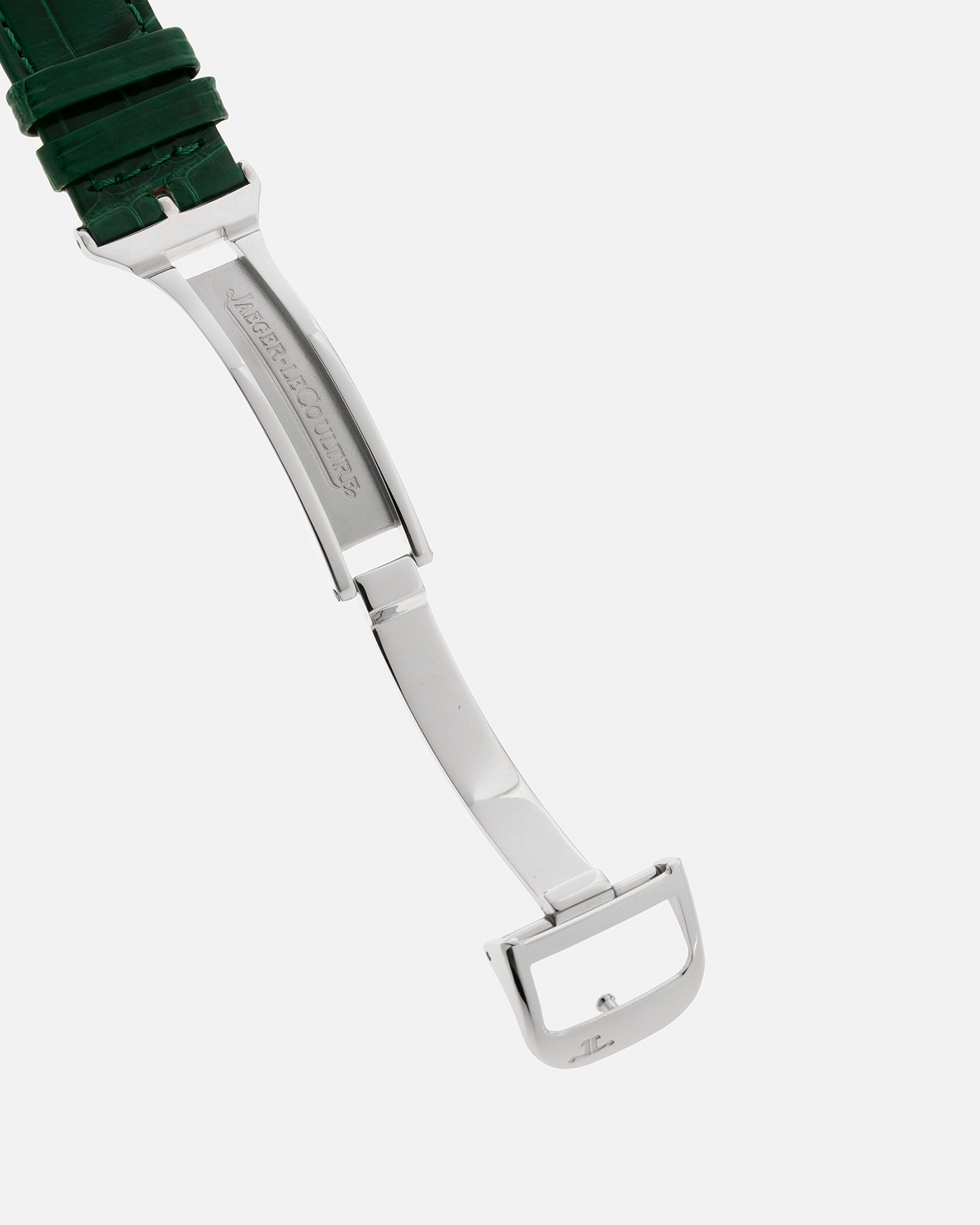 Brand: Jaeger LeCoultre Year: 1999 Model: Reverso Duoface Japan Edition Green, Limited Edition of 300 Pieces Reference Number: 270.8.54 Material: Stainless Steel Movement: Jaeger LeCoultre Cal. 854, Manual-Wind Case Diameter: 42mm x 26mm Lug Width: 19mm Strap: Jaeger LeCoultre Green Alligator Leather with Signed Stainless Steel Deployant Clasp