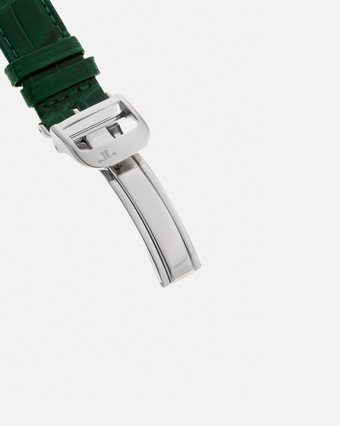 Brand: Jaeger LeCoultre Year: 1999 Model: Reverso Duoface Japan Edition Green, Limited Edition of 300 Pieces Reference Number: 270.8.54 Material: Stainless Steel Movement: Jaeger LeCoultre Cal. 854, Manual-Wind Case Diameter: 42mm x 26mm Lug Width: 19mm Strap: Jaeger LeCoultre Green Alligator Leather with Signed Stainless Steel Deployant Clasp