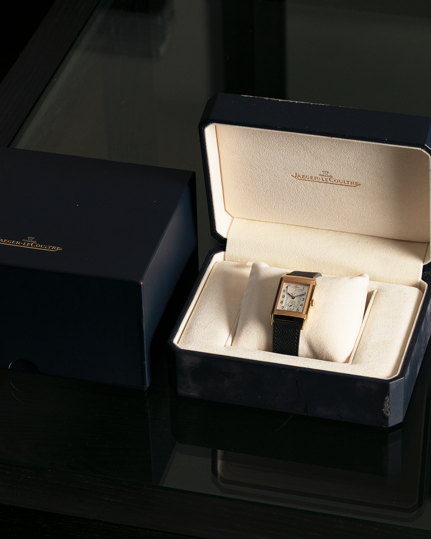Brand: Jaeger LeCoultre Year: 1991 Model: Reverso Soixantième 60th Anniversary Ref. 270.2.64, Limited to 500 Pieces Reference: 270.2.64 Material: 18-carat Rose Gold Movement: JLC Cal. 824, Manual-Wind Case Diameter: 42mm x 26mm x 9.5mm Lug Width: 19mm Strap: Molequin Grey Textured Calf with Signed 18-carat Pink Gold Deployant Clasp