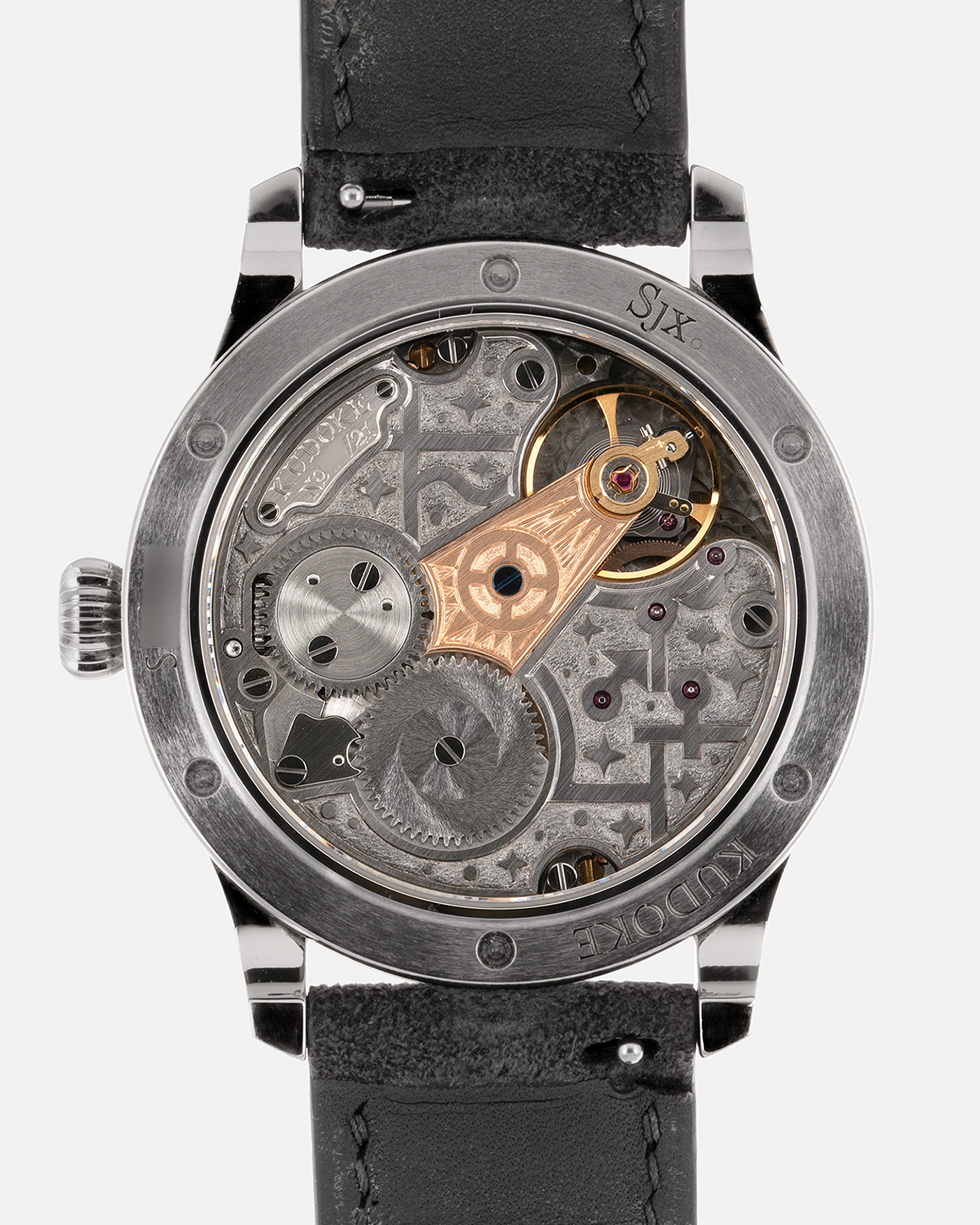 Brand: Kudoke Year: 2021 Model: Kudoke 2 ‘Zodiac’ x SJX, Limited Edition of 21 pieces (Only 12 Full Titanium Examples) Material: Grade 5 Titanium Movement: Kudoke Kaliber 1-24H, Manual-Winding Case Dimensions: 39mm x 10.7mm Lug Width: 20mm Strap: Kudoke Alcantara Grey Strap with Signed Titanium Tang Buckle