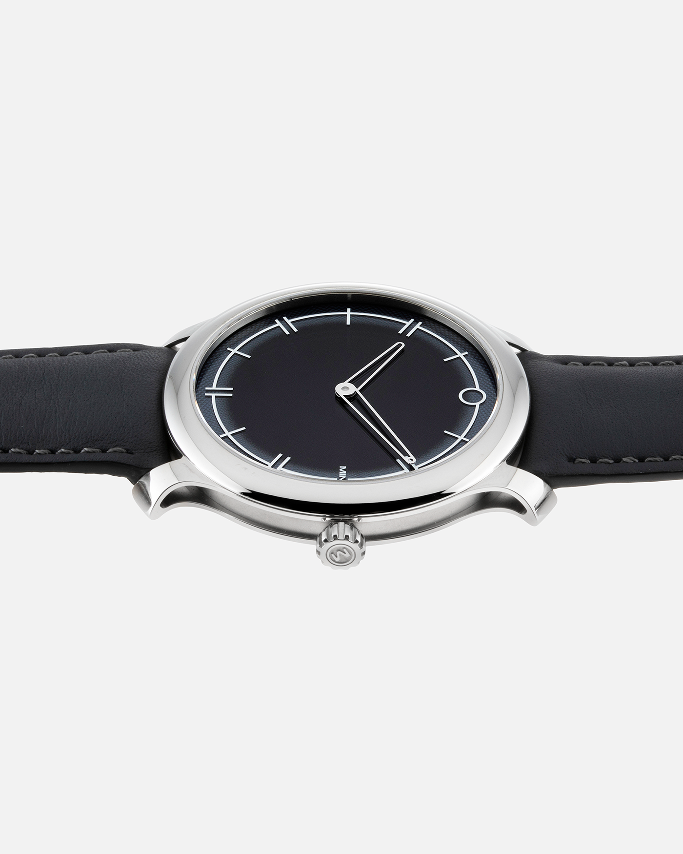 Brand: Ming Year: 2021 Model: 27.02 Material: Stainless Steel Movement: Heavily modified ETA Peseux 7001 Case Diameter: 38mm Strap: Jean Rousseau Blue Grey Leather for MING