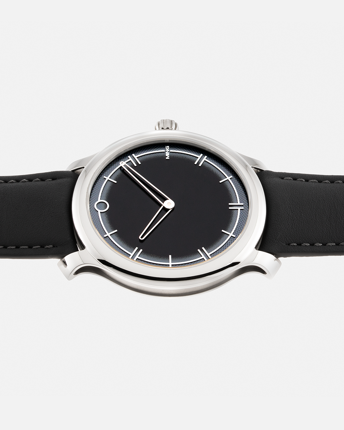 Brand: Ming Year: 2022 Model: 27.02 Material: Stainless Steel Movement: MING Cal. 7001.M1 (heavily modified ETA Peseux 7001), Manual-Winding Case Diameter: 38mm Lug Width: 20mm Strap: Jean Rousseau Blue Grey Leather for MING with Signed Stainless Steel Tang Buckle