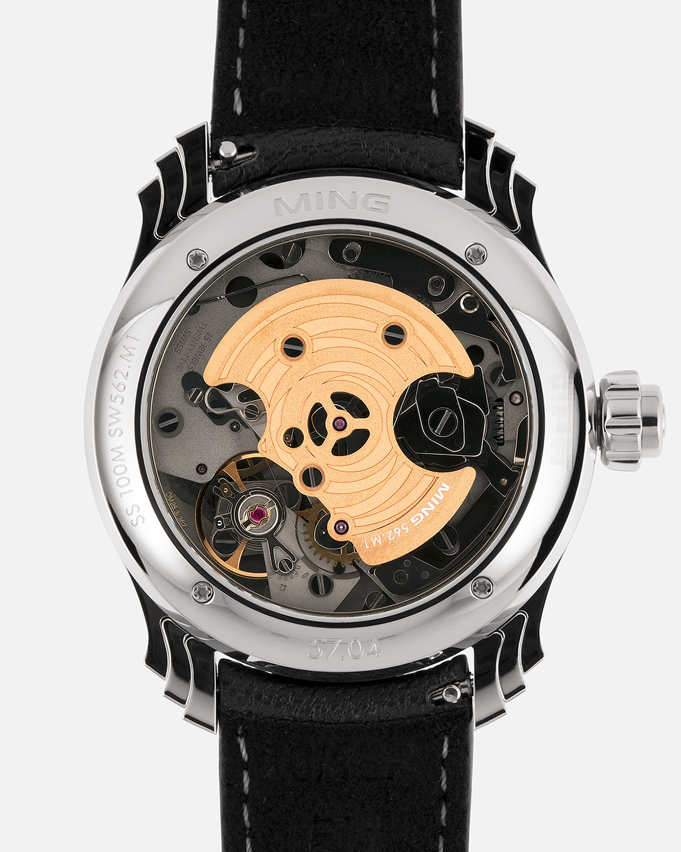 Brand: MING
Year: 2025
Model: 57.04 Iris
Material: Stainless Steel
Movement: Sellita for MING Cal. SW562.M1
Case Dimensions: 40mm Diameter and 11.85mm Thickness
Strap: MING Anthracite Goat Leather Strap with MING stainless steel buckle and Ming Stainless Steel Universal Bracelet