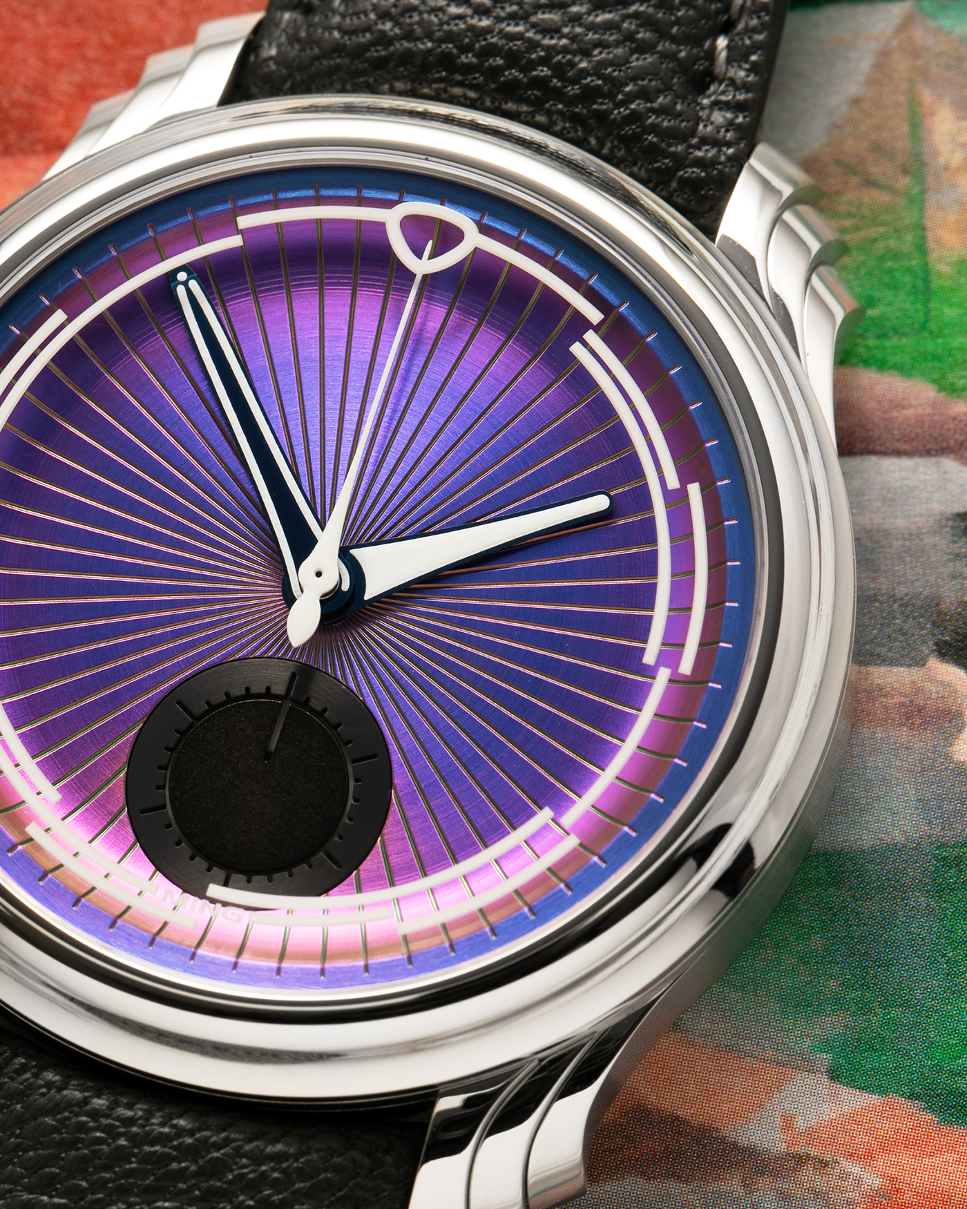 Brand: MING
Year: 2025
Model: 57.04 Iris
Material: Stainless Steel
Movement: Sellita for MING Cal. SW562.M1
Case Dimensions: 40mm Diameter and 11.85mm Thickness
Strap: MING Anthracite Goat Leather Strap with MING stainless steel buckle and Ming Stainless Steel Universal Bracelet