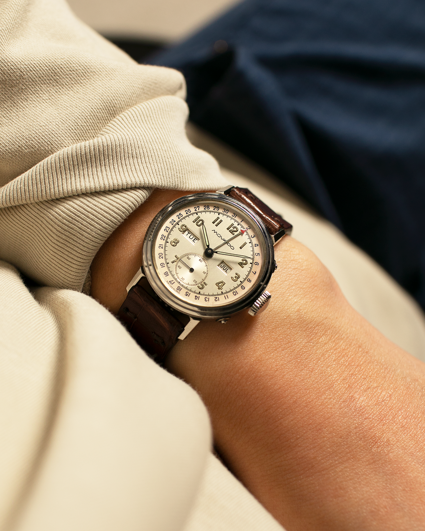 Moon Phase Vintage Movado Triple Date Movado Watch With Date