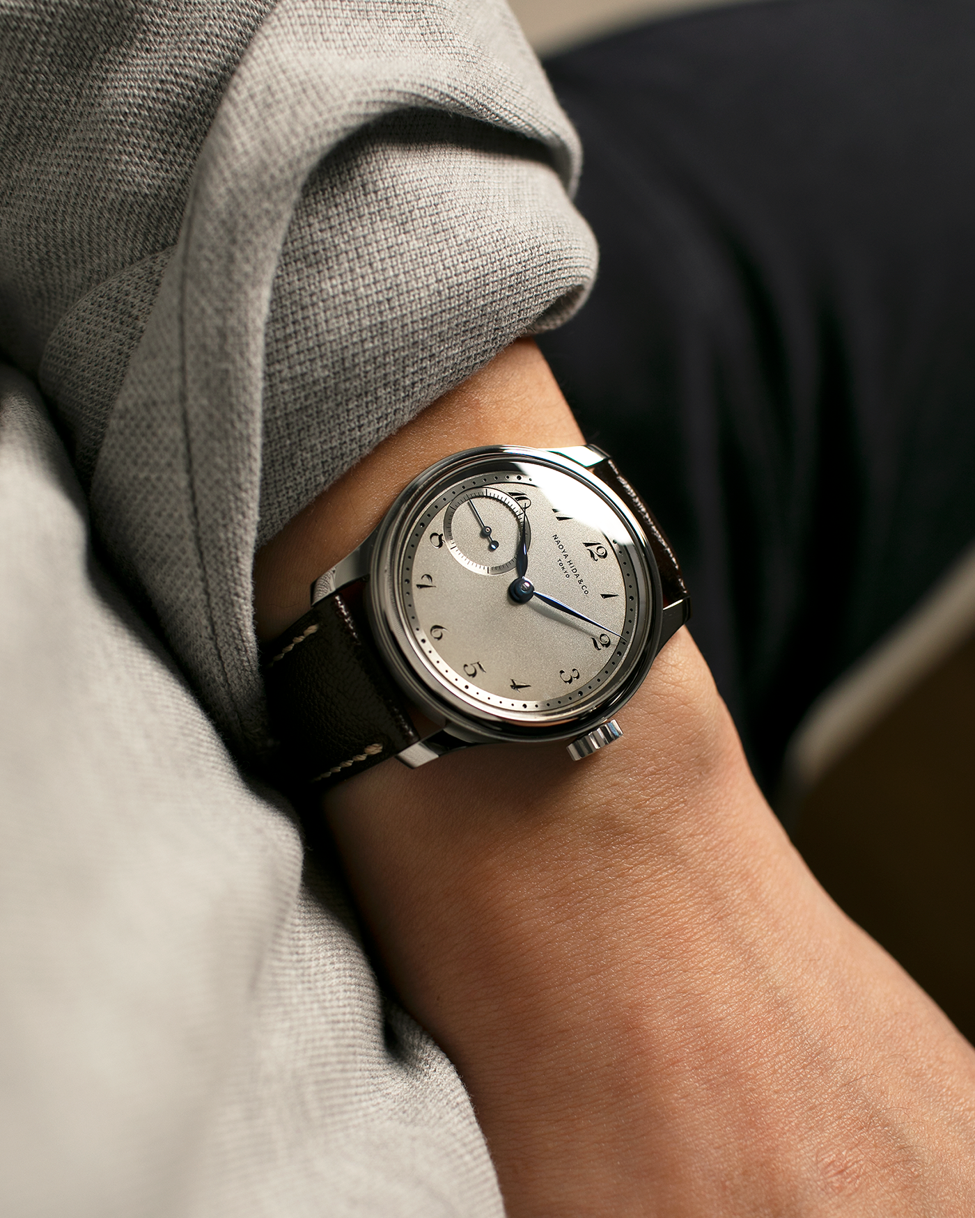 Brand: Naoya HIda
Year: 2022
Model: NH Type 1D
Material: 904L Stainless Steel Case, German Silver Dial 
Movement: Cal. 3019SS, Manual-Winding
Case Diameter: 37mm
Strap: Naoya Hida Volinka Brown Leather Strap with Signed Stainless Steel Tang Buckle