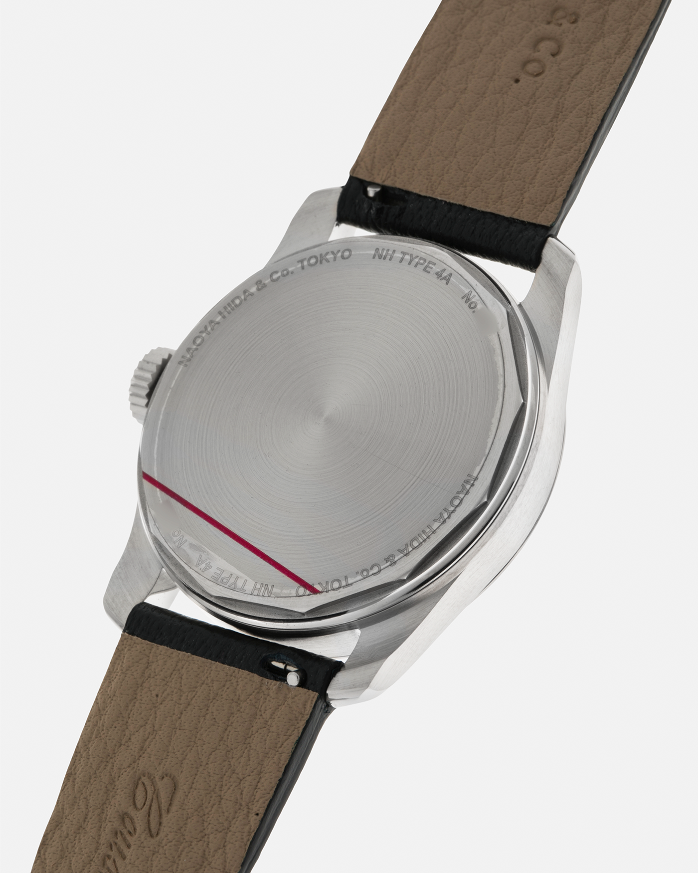 Brand: Naoya Hida
Year: 2024
Model: NH Type 4A
Material: 904L Stainless Steel Case, German Silver Dial
Movement: NH Cal. 3020SS (Based on Valjoux Cal. 7750), Manual-Winding
Case Dimensions: 36mm x 11mm (42mm Lug-to-Lug)
Lug Width: 20mm
Strap: Jean Rousseau Dark Brown Leather Strap with Signed 904L Stainless Steel Tang Buckle