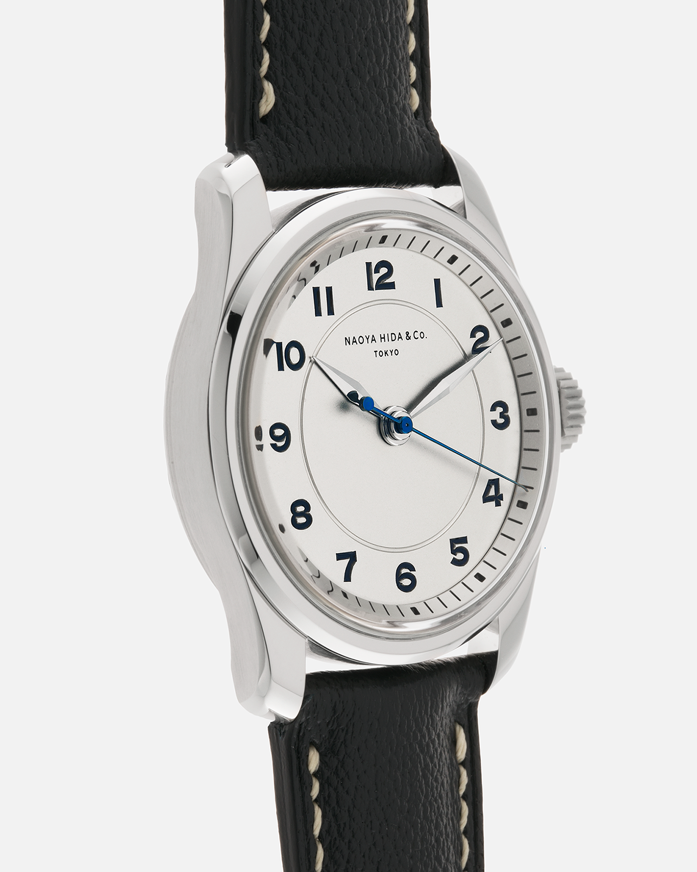 Brand: Naoya Hida
Year: 2024
Model: NH Type 4A
Material: 904L Stainless Steel Case, German Silver Dial
Movement: NH Calibre 3020SS (Based on Valjoux Cal. 7750), Manual-Winding
Case Dimensions: 36mm Diameter 11mm Thickness
Lug Width: 20mm
Strap: Jean Rousseau Dark Blue Leather Strap with Signed 904L Stainless Steel Tang Buckle