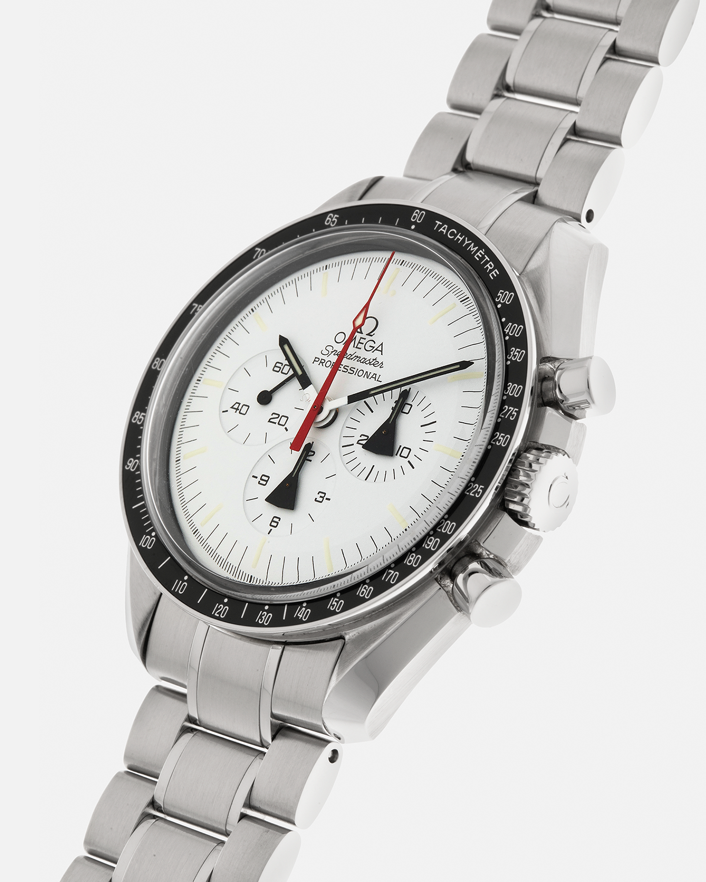 Brand: Omega
Year: 2017
Model: Speedmaster Professional Alaska Project
Reference: 311.32.42.30.04.001
Material: Stainless Steel
Movement: Omega in-house Cal. 1861, Self-Winding
Case Dimensions: 42mm x 13mm (Lug-to-Lug 48mm)
Lug Width: 20mm
Bracelet/Strap: Omega Stainless Steel Bracelet, Omega Alaska Project Fabric Velcro Straps