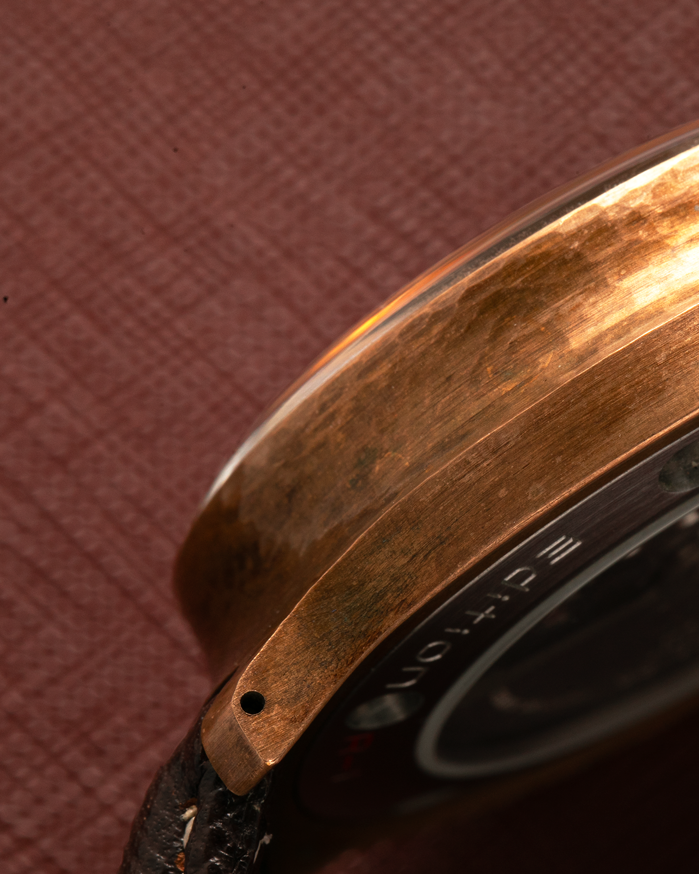 Brand: Otsuka Lotec
Year: 2020
Model: No.5 Bronze R-1 Reika
Material: Hand-Hammered Bronze with Stainless Steel Caseback
Movement: Modified Miyota Calibre 8215
Case Dimensions: 42mm Diameter 13.6mm Thickness
Strap: Brown Otsuka Lotec Leather Strap with Unsigned Otsuka Lotec Stainless Steel Tang Buckle