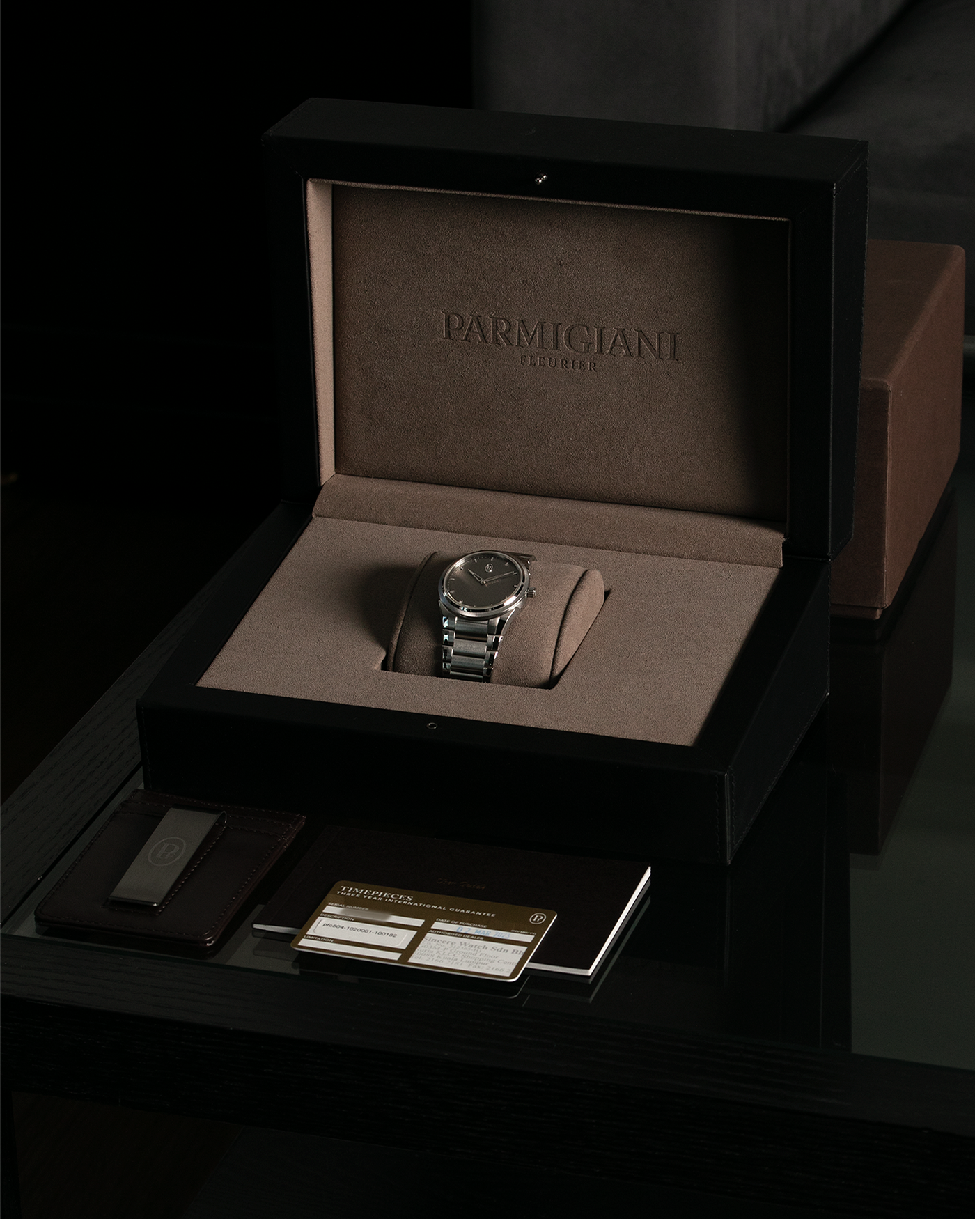 Brand: Parmigiani Fleurier Year: 2023 Model: Tonda PF Silver Sand Material: Stainless Steel Movement: Cal. PF 770, Self-Winding Case Diameter: 36mm Strap: Parmigiani Integrated Stainless Steel Bracelet with Signed Clasp