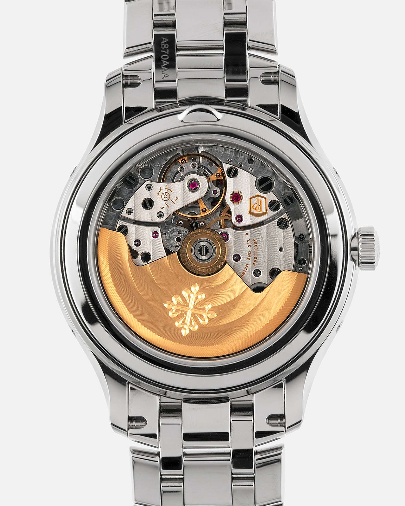 Brand: Patek Philippe
Year: 2023
Model: Annual Calendar Moonphase
Reference: 4947/1A-001
Material: Stainless Steel
Movement: Patek Philippe Self-Winding Cal. 26-330 S QA LU
Case Dimensions: 38mm Diameter 11mm Thickness
Lug Width: 19mm
Bracelet: Patek Philippe Stainless Steel Bracelet with Signed Clasp