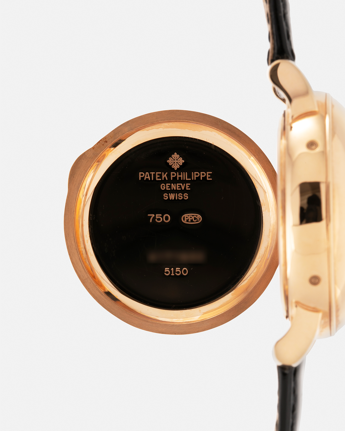 Brand: Patek Philippe
Year: 2001
Model: Annual Calendar
Reference Number: 5150R / ‘T150’
Material: 18-carat Rose Gold
Movement: Patek Philippe Cal. 315 S QA LU, Self-Winding
Case Dimensions: 36mm x 12.6mm (Lug-to-Lug 44mm)
Lug Width: 19mm
Strap: Patek Philippe Black Alligator Leather Strap with Signed 18-carat Rose Gold Tang Buckle