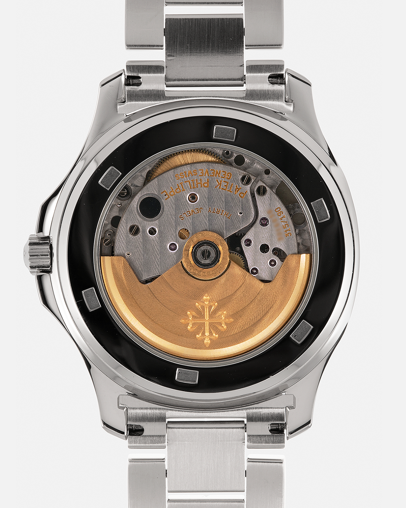 Brand: Patek Philippe
Year: 2000
Model: Aquanaut
Reference Number: 5065A
Material: Stainless Steel
Movement: Patek Philippe Cal. 315 SC. Self-Winding
Case Dimensions: 38mm x 8.2mm (Lug-to-Lug 44mm)
Lug Width: 19mm
Bracelet: Patek Philippe Multi-Link Stainless Steel Bracelet  