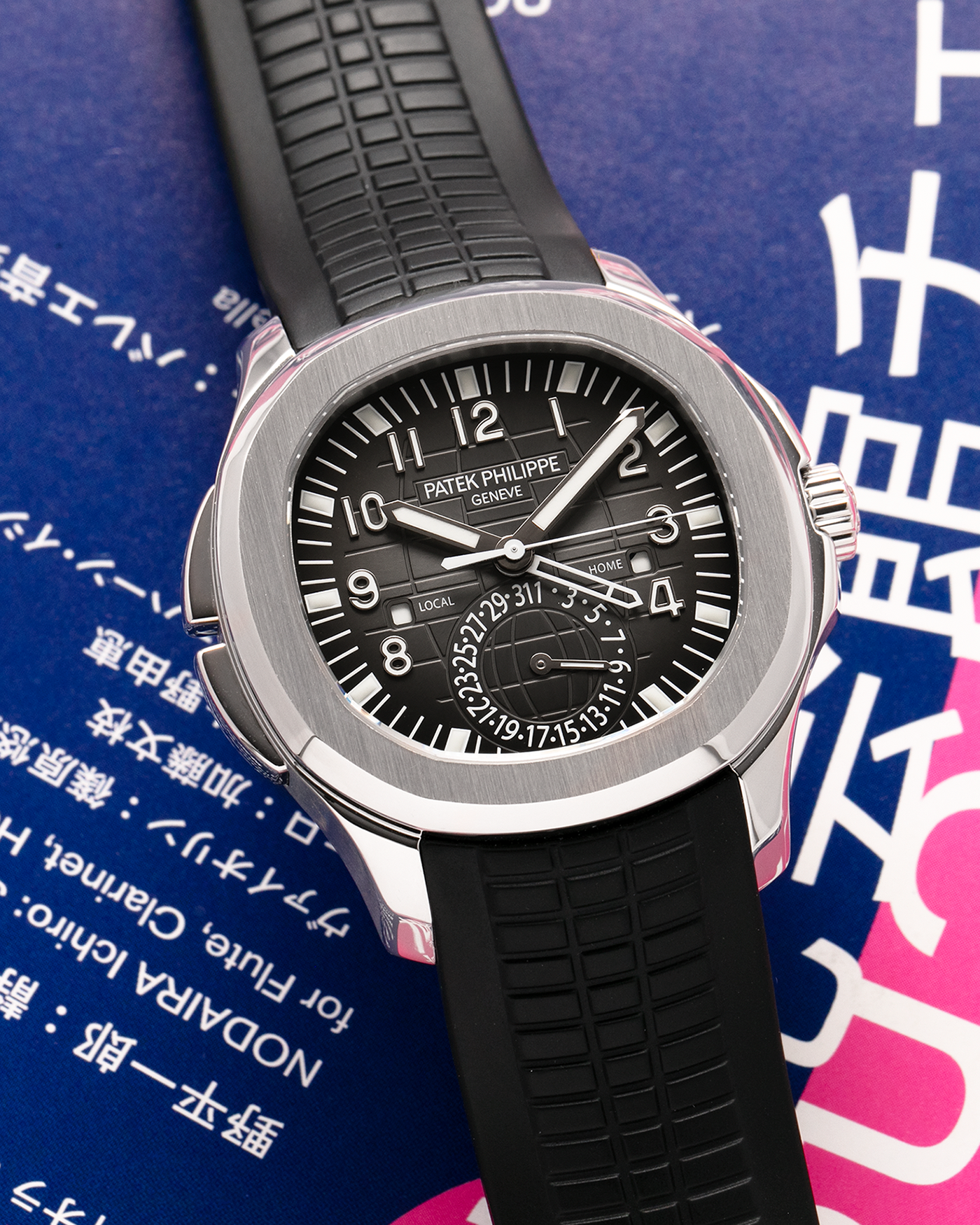 Brand: Patek Philippe
Year: 2015
Model: Aquanaut
Reference Number: 5164A
Material: Stainless Steel
Movement: Calibre 324 C FUS
Case Diameter: 40.8mm
Bracelet: Patek Philippe Aquanaut Black Tropical Rubber Strap with Signed Patek Philippe Stainless Steel Deployant Clasp