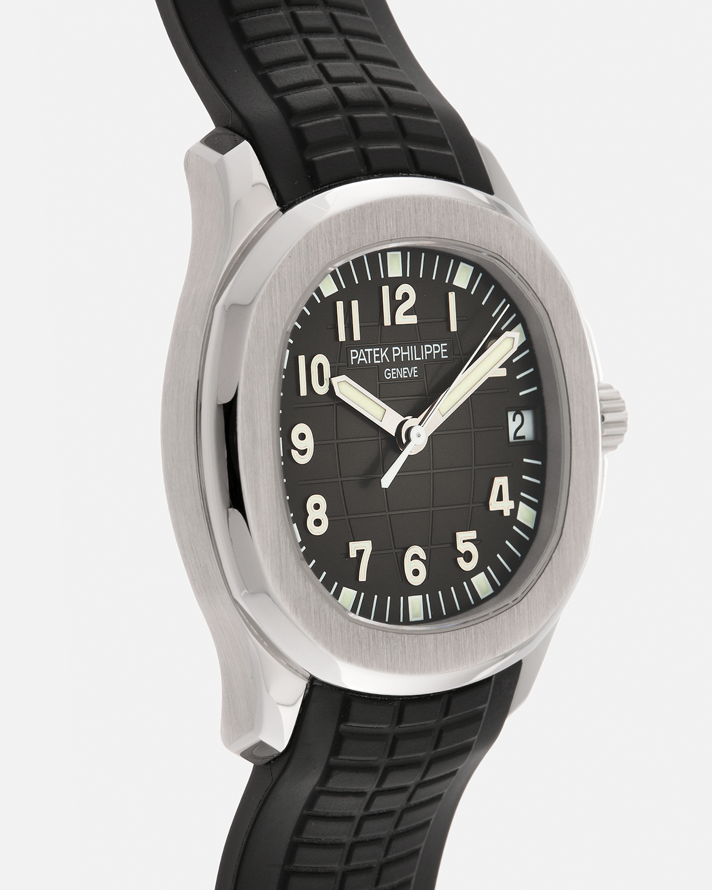 Brand: Patek Philippe
Year: 2000’s
Model: Aquanaut
Reference Number: 5165A
Material: Stainless Steel
Movement: Patek Philippe Cal. 324 S C, Self-Winding
Case Dimensions: 38mm x 8.5mm (Lug-to-Lug 44.5mm)
Straps: Patek Philippe Aquanaut Black Rubber Strap with Signed Deployant Clasp, with an extra Brand New Uncut Patek Philippe Aquanaut Black Rubber Strap