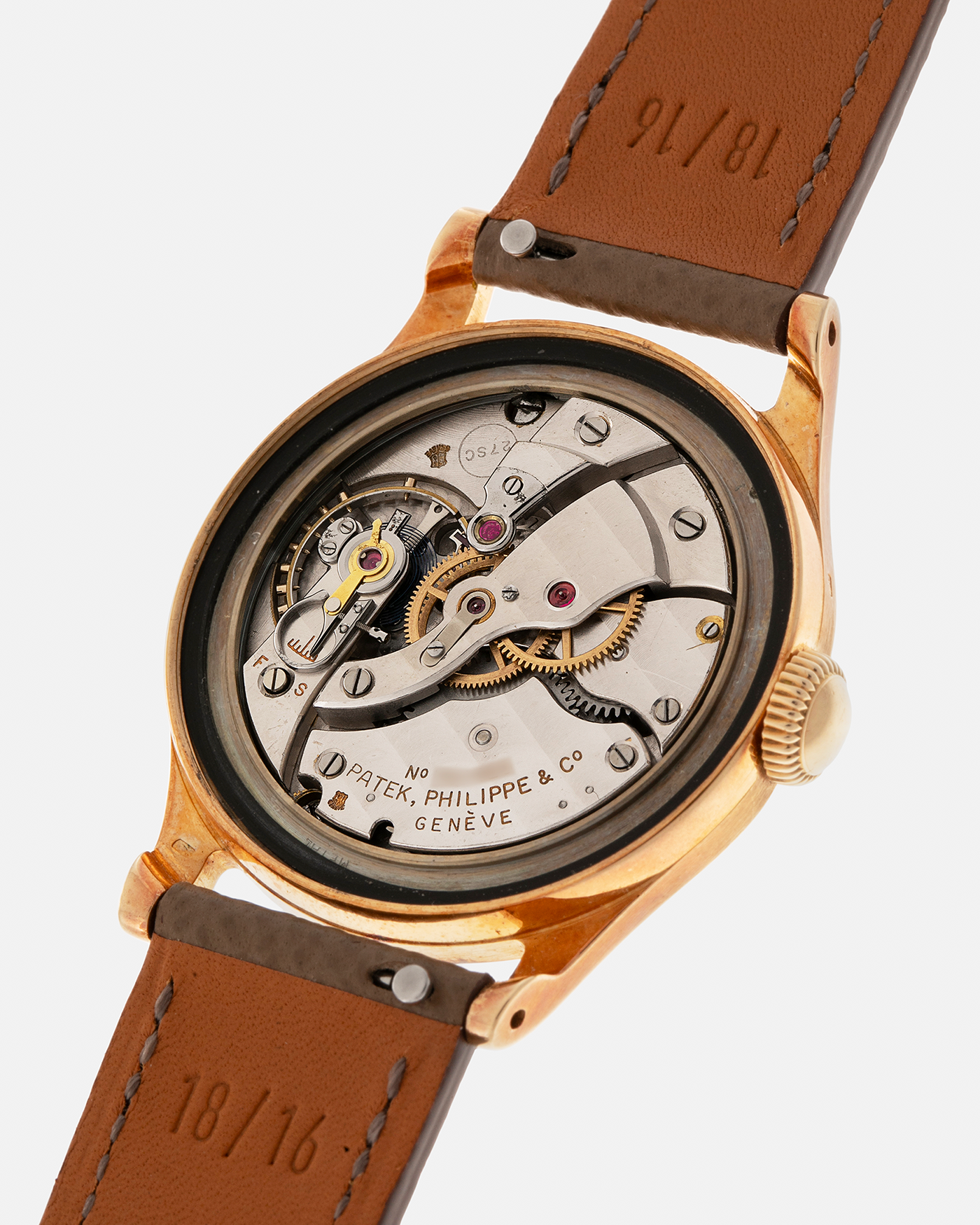 Brand: Patek Philippe Year: 1952 Model: Calatrava Reference: 2508 Material: 18-carat Yellow Gold Movement: Patek Philippe Cal. 27 SC, Manual-Winding Case Dimensions: 35mm x 11mm (Lug-to-Lug 43mm) Lug Width: 18mm Strap: Nostime Taupe Brown Textured Calf Leather Strap