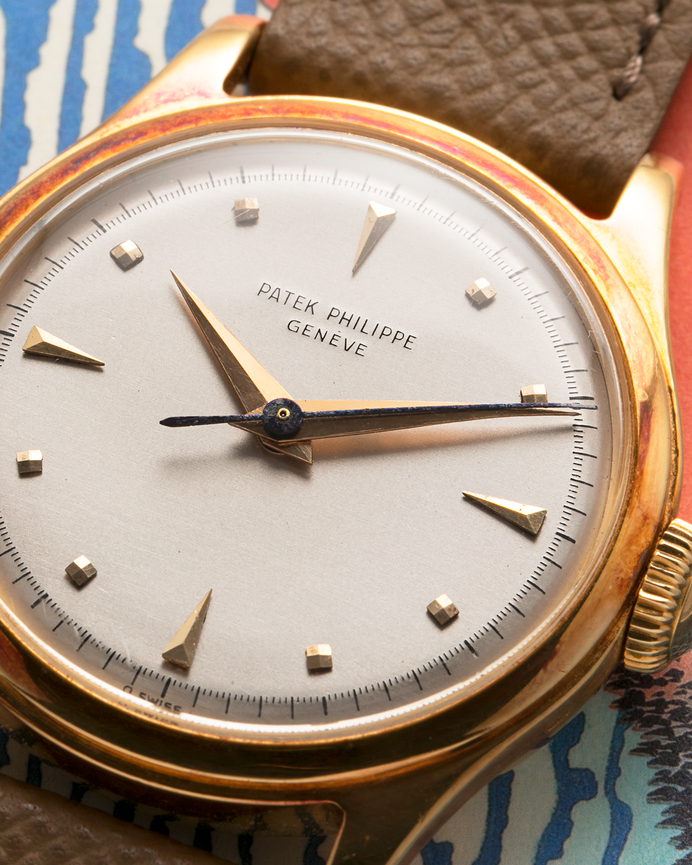 Brand: Patek Philippe Year: 1952 Model: Calatrava Reference: 2508 Material: 18-carat Yellow Gold Movement: Patek Philippe Cal. 27 SC, Manual-Winding Case Dimensions: 35mm x 11mm (Lug-to-Lug 43mm) Lug Width: 18mm Strap: Nostime Taupe Brown Textured Calf Leather Strap