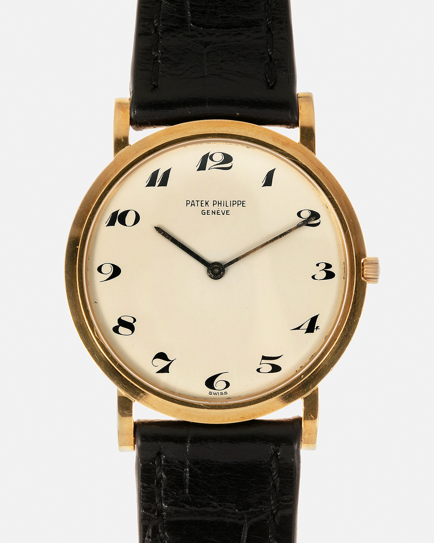 Brand: Patek Philippe
Year: 1970s
Model: Calatrava
Reference Number: 3520J
Material: 18-carat Yellow Gold
Movement: Patek Philippe Cal. 175 (Based on F. Piguet Cal. 21 ébauche), Manual-Winding
Case Dimensions: 33.5mm x 4.8mm (Lug-to-Lug 36mm)
Lug Width: 18mm
Strap: Generic Black Alligator Leather Strap