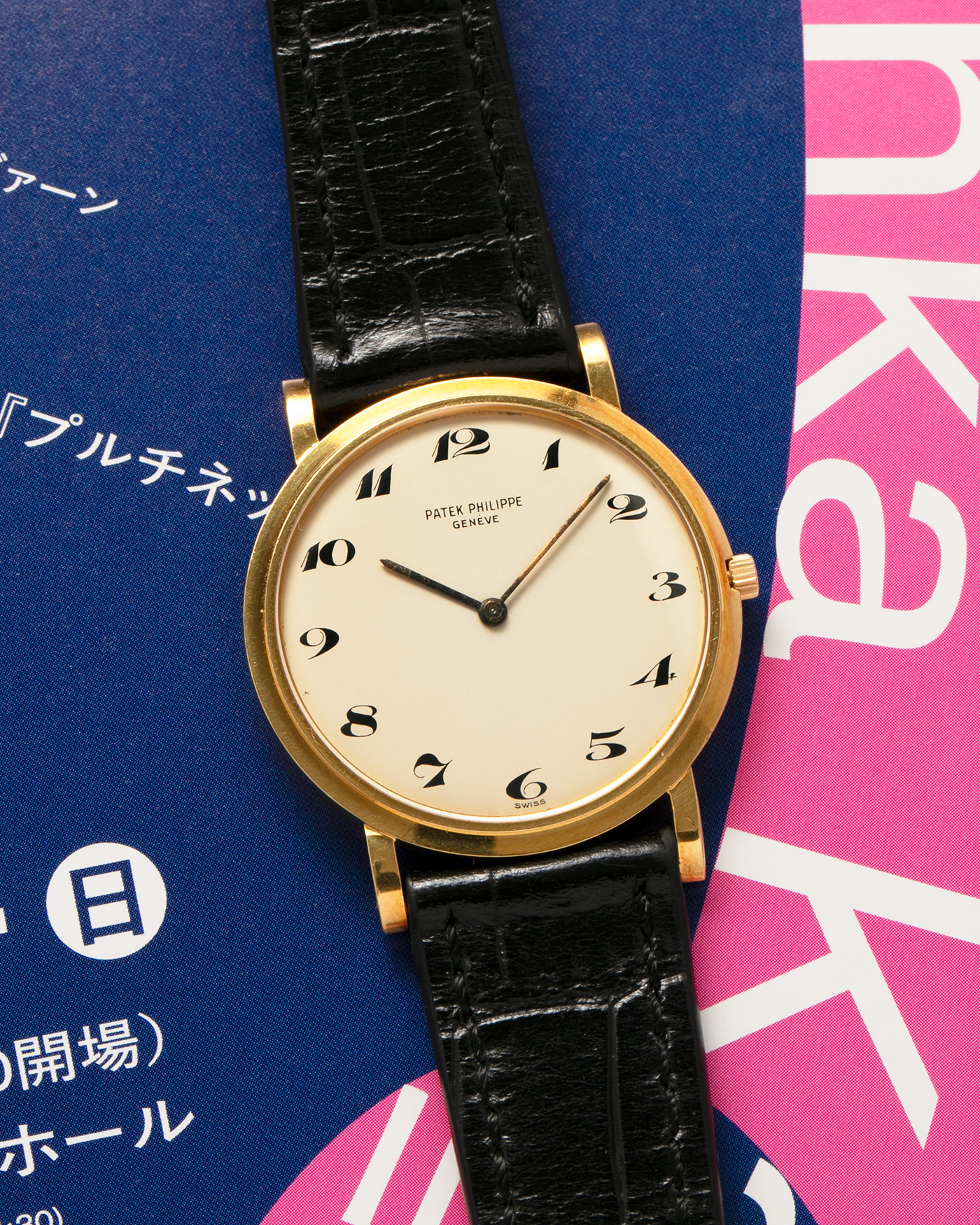 Brand: Patek Philippe
Year: 1970s
Model: Calatrava
Reference Number: 3520J
Material: 18-carat Yellow Gold
Movement: Patek Philippe Cal. 175 (Based on F. Piguet Cal. 21 ébauche), Manual-Winding
Case Dimensions: 33.5mm x 4.8mm (Lug-to-Lug 36mm)
Lug Width: 18mm
Strap: Generic Black Alligator Leather Strap