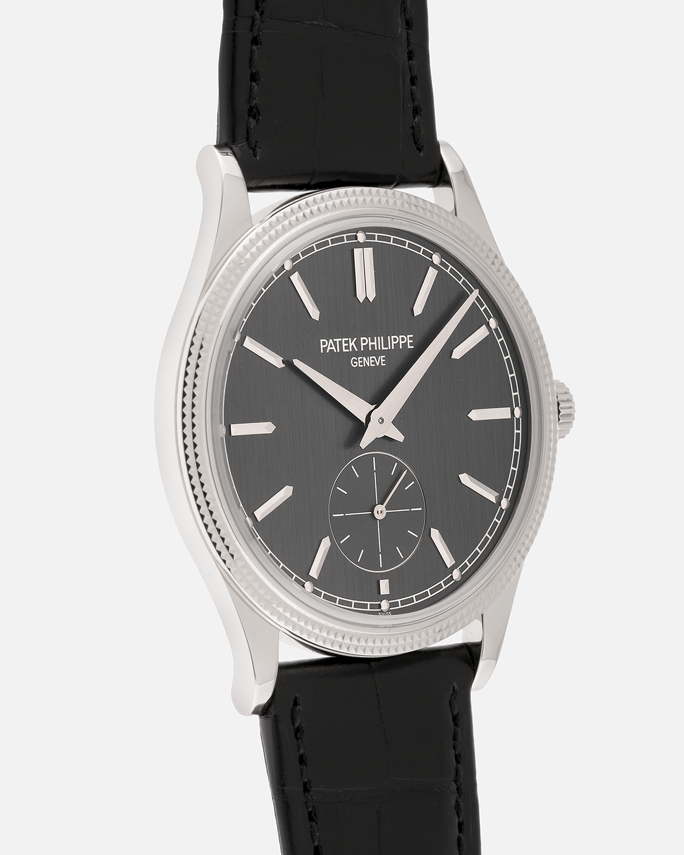 Brand: Patek Philippe
Year: 2023
Model: Calatrava
Reference: 6119G
Material: White Gold
Movement: Patek Philippe Cal. 30-255
Case Diameter: 39mm
Strap: Patek Philippe Black Alligator Strap with 18k White Gold Patek Philippe Tang Buckle