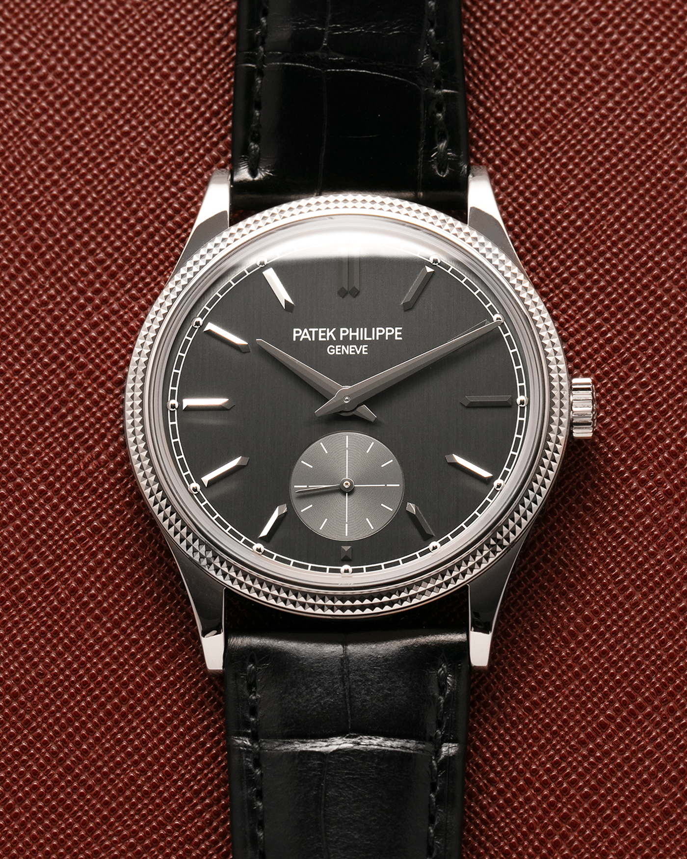 Brand: Patek Philippe
Year: 2023
Model: Calatrava
Reference: 6119G
Material: White Gold
Movement: Patek Philippe Cal. 30-255
Case Diameter: 39mm
Strap: Patek Philippe Black Alligator Strap with 18k White Gold Patek Philippe Tang Buckle
