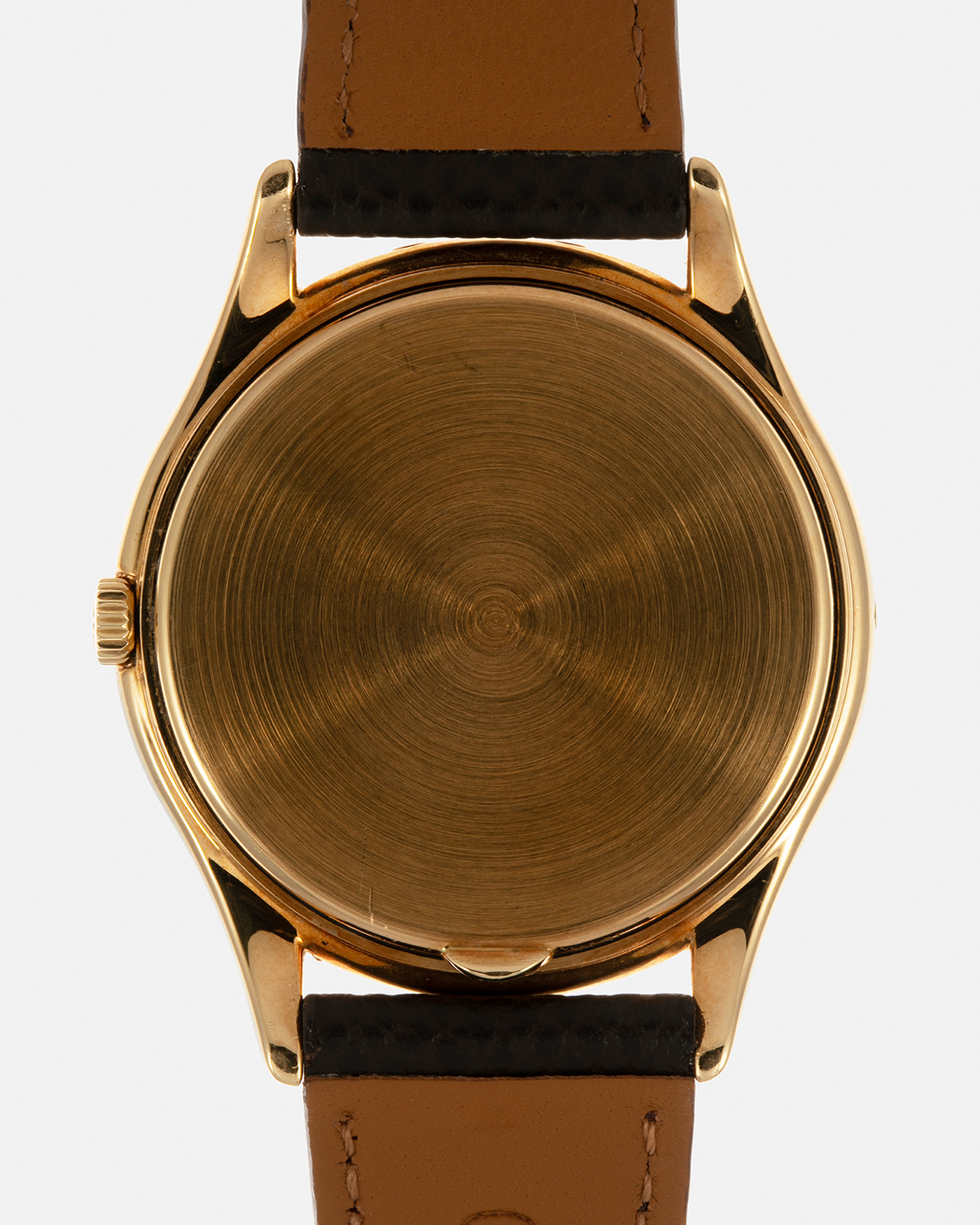 Brand: Patek Philippe
Year: 1989
Model: Perpetual Calendar ‘2nd Series’
Reference Number: 3940J
Material: 18-carat Yellow Gold
Movement: Patek Philippe Cal. 240Q, Self-Winding Micro-Rotor
Case Dimensions: 36mm x 8.5mm (Lug-to-Lug 43.3mm)
Lug Width: 18mm
Strap: Sotheby’s Dark Brown Textured Calf Leather Strap with Signed 18-carat Yellow Gold Tang Buckle