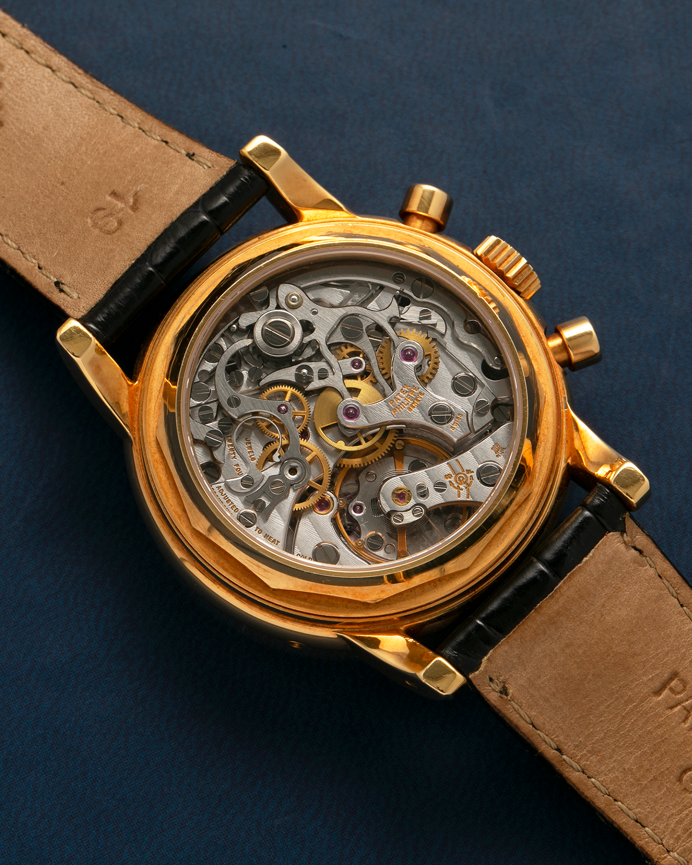 Brand: Patek Philippe
Year: 1992
Model: Perpetual Calendar Chronograph ‘3rd Series’
Reference Number: 3970EJ
Material: 18-carat Yellow Gold
Movement: Patek Philippe Cal. 27-70 Q (Based on Lemania Cal. 2310), Manual-Winding
Movement Number:
Case Dimensions: 36mm x 13mm (43.3mm Lug-to-Lug)
Lug Width: 19mm
Strap: Patek Philippe Black Alligator Leather Strap with Signed 18-carat Yellow Gold Tang Buckle