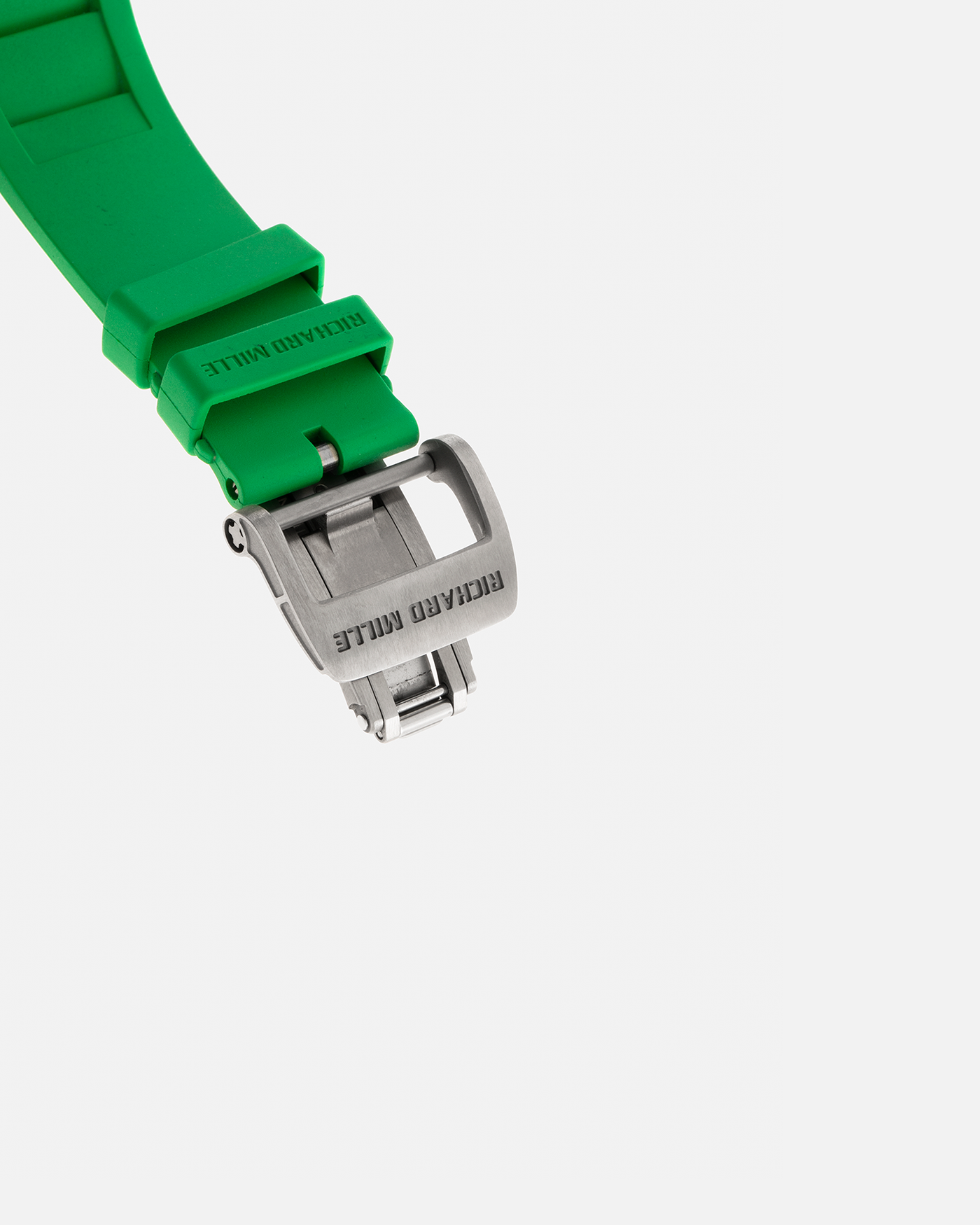 Brand: Richard Mille Year: 2014 Model: RM029 Case Material: 18-carat White Gold Movement: Richard Mille Cal. RMAS7, Self-Winding Case Dimensions: 39.7mm x 48mm  Strap: Richard Mille Green Rubber Strap with Signed Titanium Deployant Clasp, with two additional White and Black Richard Mille Rubber Straps