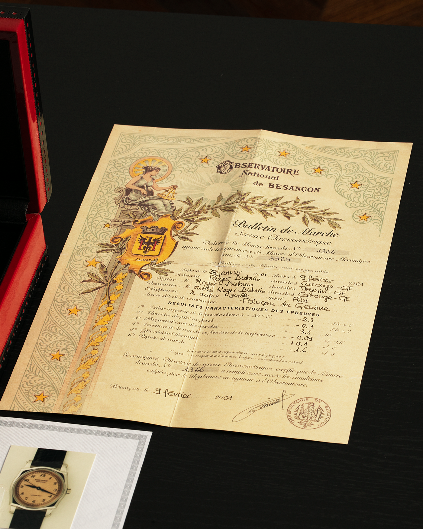 Brand: Roger Dubuis
Year: 2001
Model: Sympathie 37 ‘Salmon Guilloché’, Limited to 28 Pieces
Reference: S37.57.0
Material: 18-carat White Gold
Movement: Roger Dubuis Cal. RD 57, Self-Winding
Case Dimensions: 37mm x 8.5mm (Lug-to-Lug 46.5mm)
Lug Width: 20mm
Strap: Roger Dubuis Black Crocodile Leather Strap with Signed 18-carat White Gold Tang Buckle