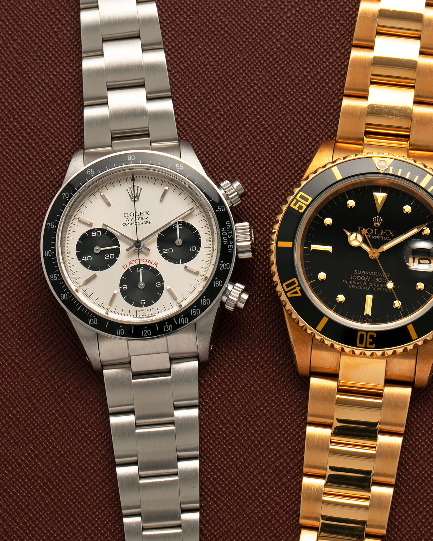 Brand: Rolex
Year: 1979
Model: Cosmograph Daytona ‘Big Red’
Serial Number: 629XXXX
Reference Number: 6263
Material: Stainless Steel
Movement: Rolex-Signed Valjoux Cal. 727, Manual-Winding
Case Dimensions: 37.5mm x 13.5mm (Lug-to-Lug 45mm)
Lug Width: 19mm
Bracelet: Rolex 78350 Solid Link Oyster Bracelet in Stainless Steel with ‘571’ Curved End Links and ‘F’ Signed Clasp