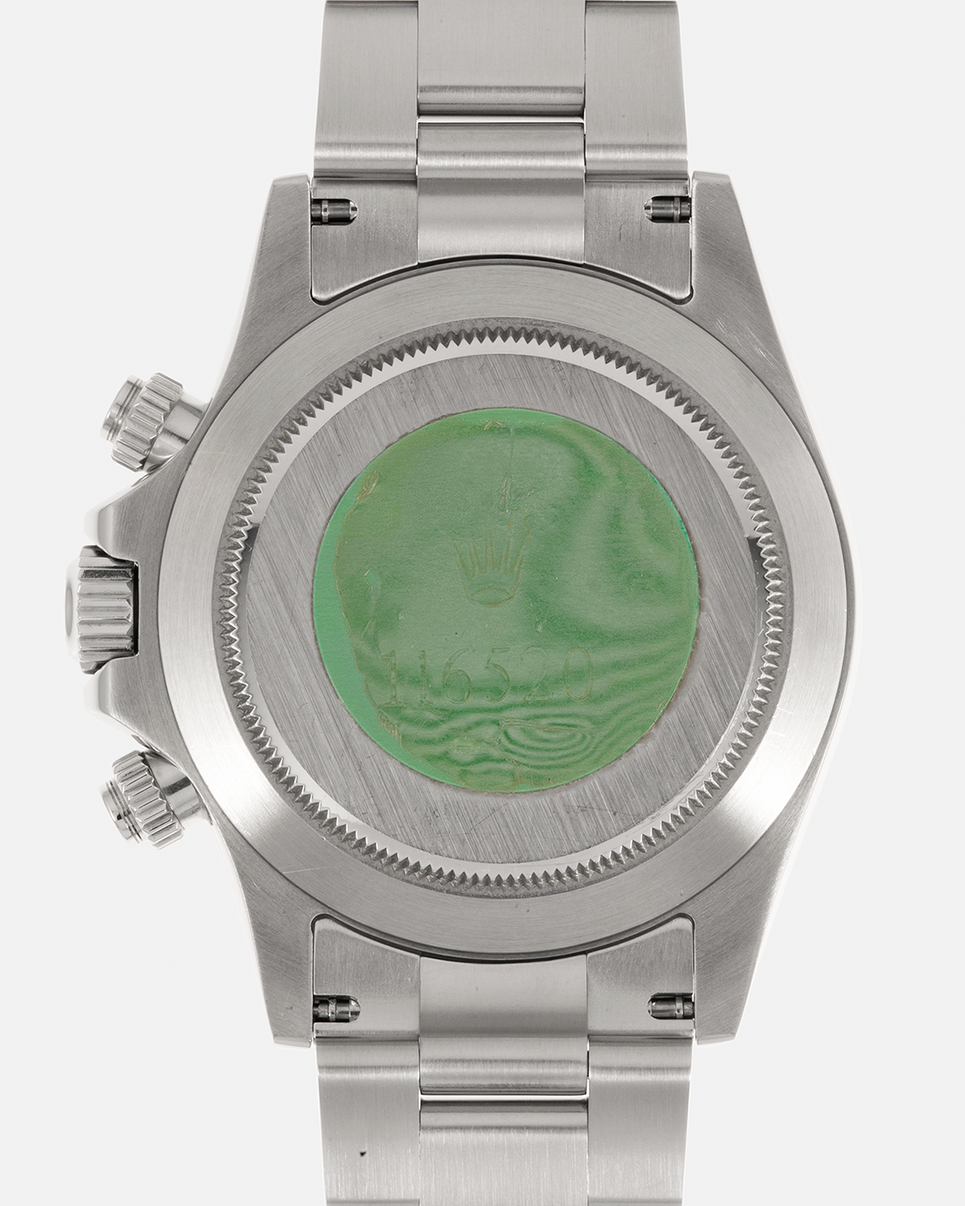 Brand: Rolex Year: 2000 Model: Cosmograph Daytona Reference: 116520 Serial Number: P414XXX Material: Stainless Steel Movement: Rolex Cal. 4130, Self-Winding Case Diameter: 40mm Lug Width: 20mm Bracelet: Rolex Oyster ‘DE2 78490’ Bracelet in Stainless Steel