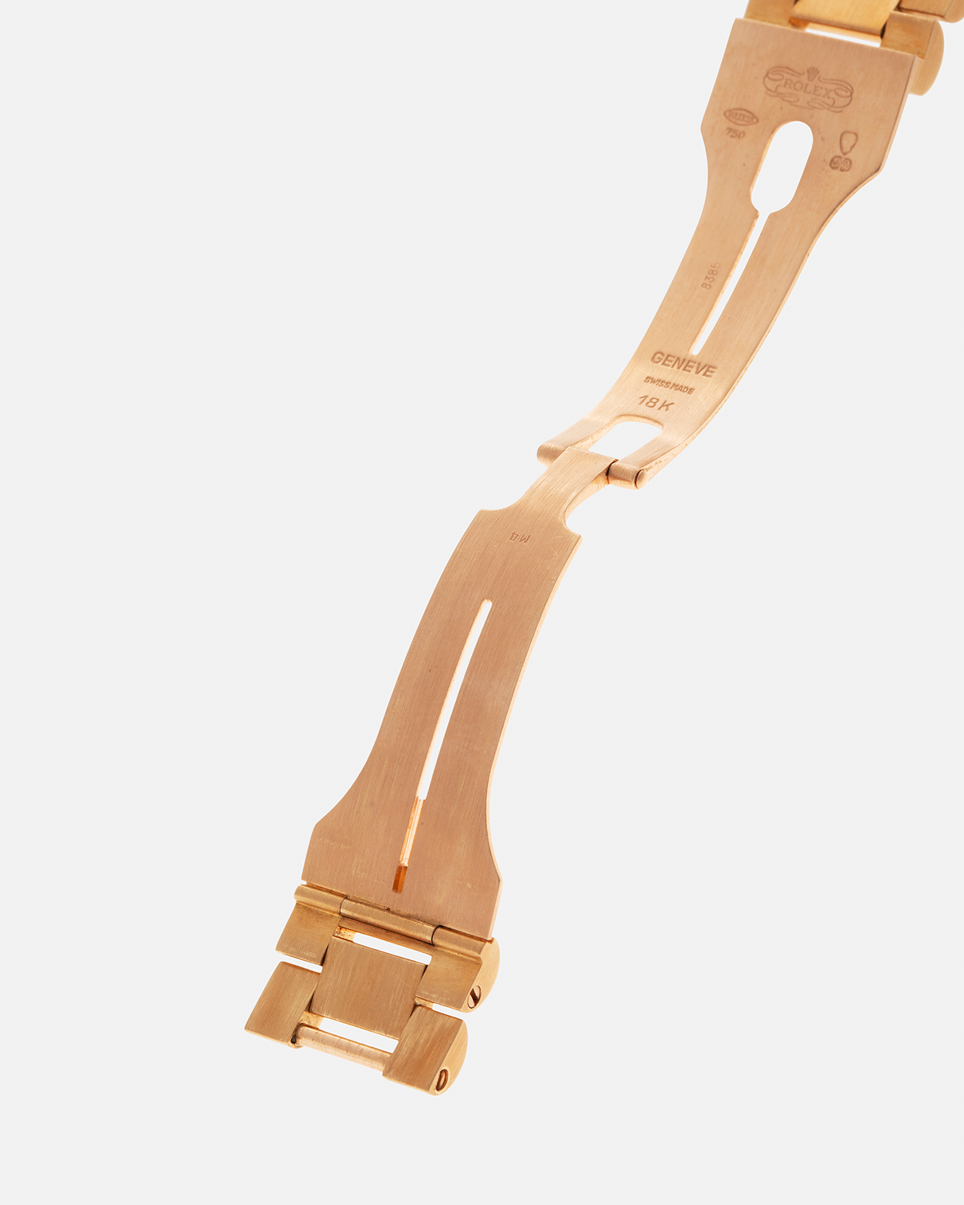 Brand: Rolex
Year: 1987
Model: Day-Date
Reference Number: 18038
Serial Number: 989XXXX
Material: 18-carat Yellow Gold
Movement: Rolex Cal. 3055, Self-Winding
Case Dimensions: 36mm x 12.5mm (Lug-to-Lug 43mm)
Lug Width: 20mm
Bracelet: Rolex Presidential Bracelet in 18-carat Yellow Gold with ‘55’ Curved Endlinks