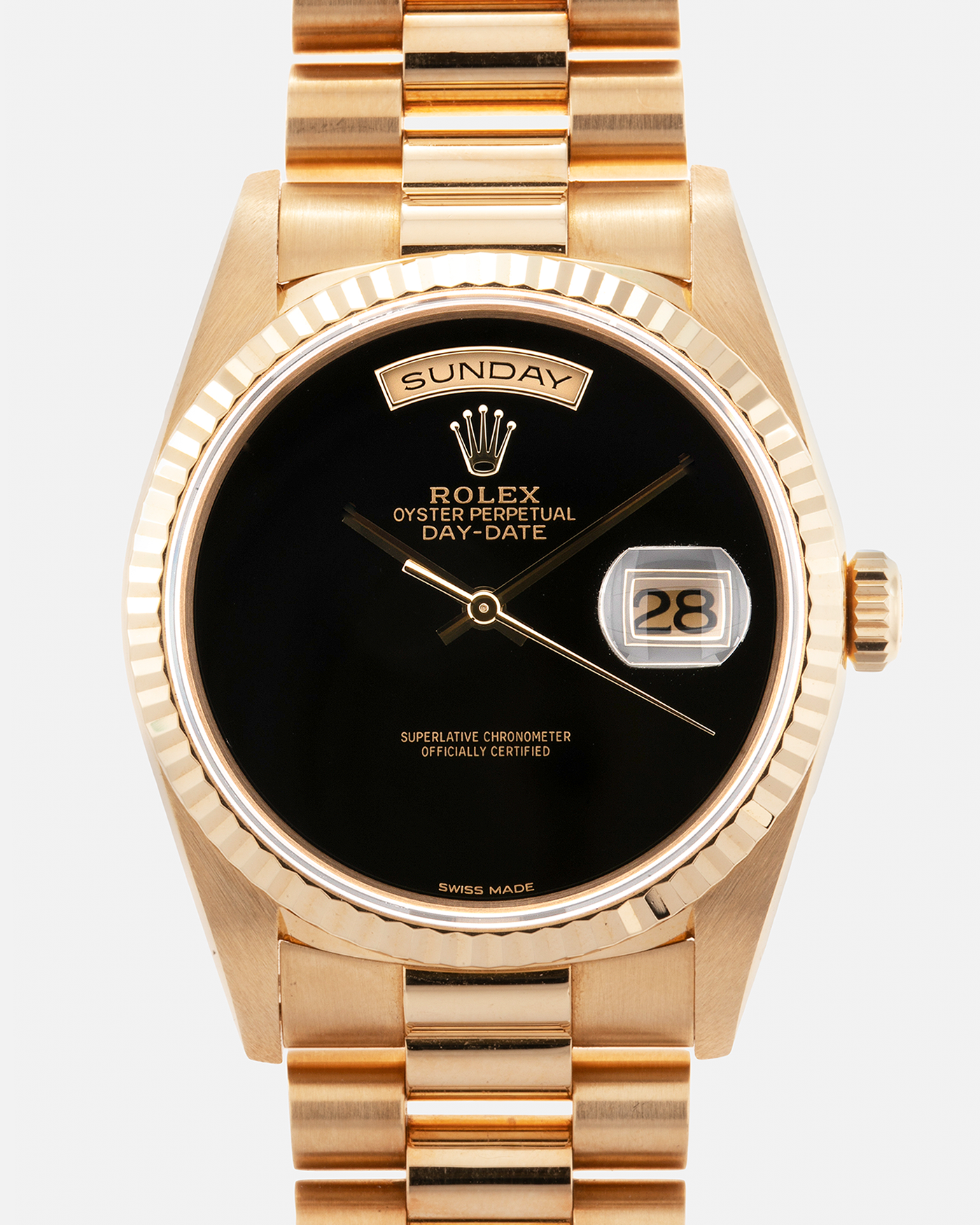 Rolex day date best sale president black onyx dial