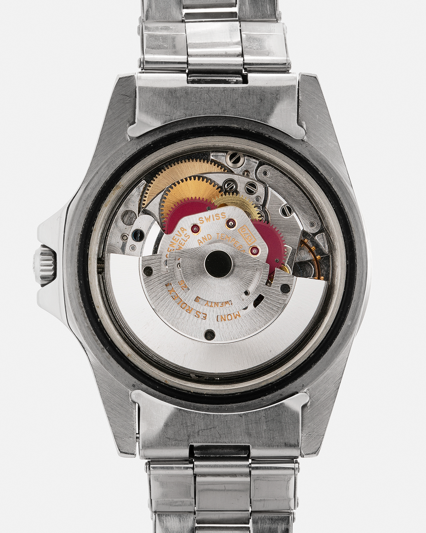 Brand: Rolex Year: 1976 Model: GMT-Master Reference Number: 1675 Serial Number: 420XXXX Material: Stainless Steel Movement: Rolex Cal. 1575, Self-Winding Case Diameter: 40mm Lug Width: 20mm Bracelet: Rolex Stainless Steel Folded Oyster Bracelet with Signed Deployant Clasp