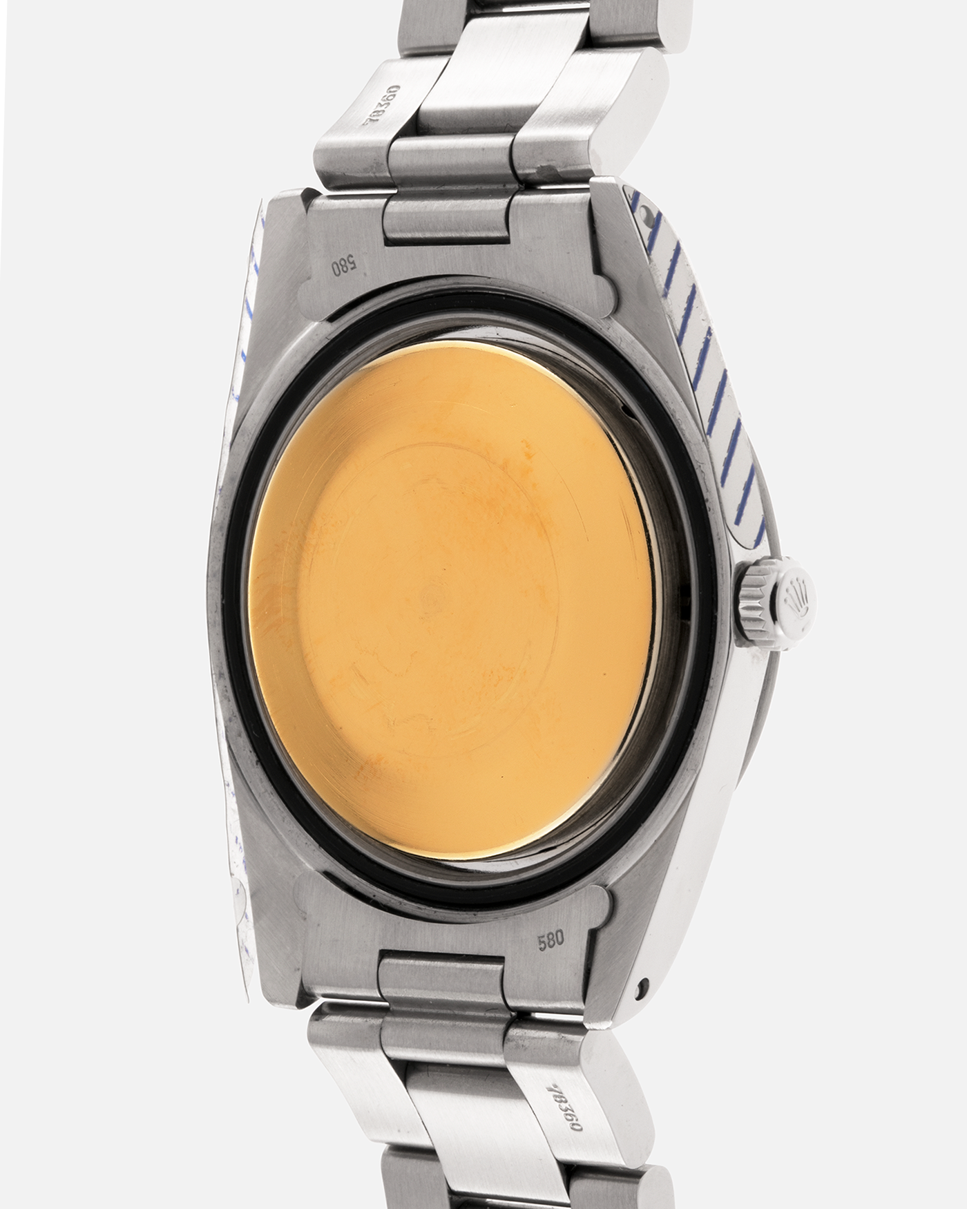 Brand: Rolex
Year Produced: 1979/1980
Year Sold: 1988
Model: Milgauss
Reference Number: 1019
Serial Number: 6.1mil
Material: Stainless Steel
Movement: Rolex Cal. 1580, Self-Winding
Case Dimensions: 38mm
Lug Width: 20mm
Bracelet: Rolex 78360 Oyster Bracelet with Signed Stainless Steel Clasp and 580 End Links