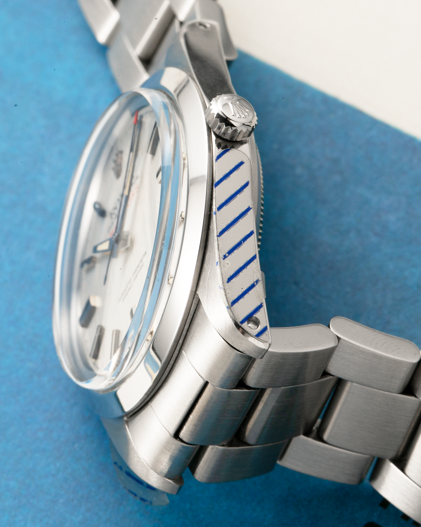 Brand: Rolex
Year Produced: 1979/1980
Year Sold: 1988
Model: Milgauss
Reference Number: 1019
Serial Number: 6.1mil
Material: Stainless Steel
Movement: Rolex Cal. 1580, Self-Winding
Case Dimensions: 38mm
Lug Width: 20mm
Bracelet: Rolex 78360 Oyster Bracelet with Signed Stainless Steel Clasp and 580 End Links