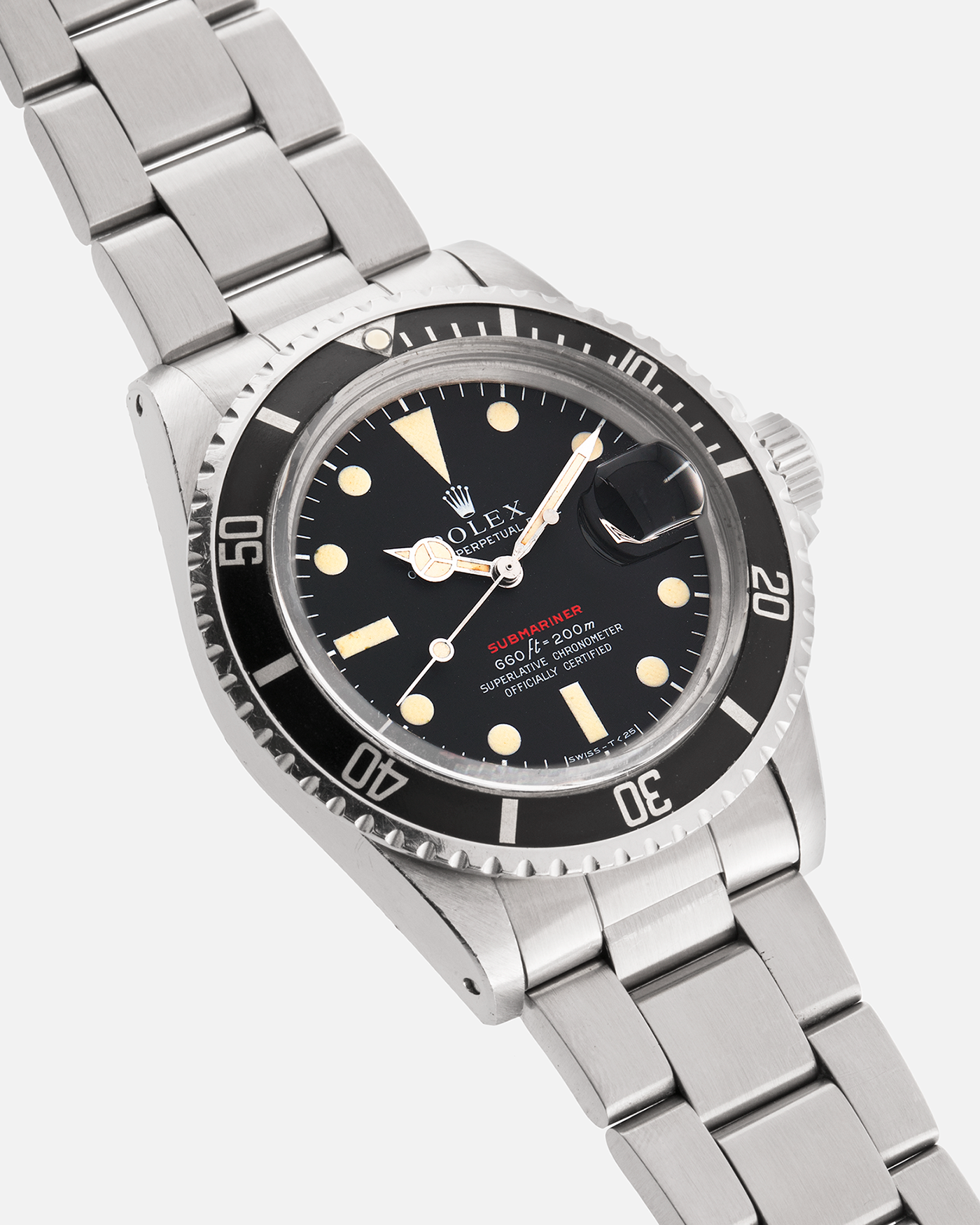 Brand: Rolex
Year: 1976
Model: Submariner
Reference Number: 1680 ‘Red’
Serial Number: 38XXXXX
Material: Stainless Steel
Movement: Rolex Cal. 1575, Self-Winding
Case Dimensions: 40mm
Lug Width: 20mm
Bracelet: Rolex 93150 Oyster Bracelet with Signed Stainless Steel Clasp and XXX End Links