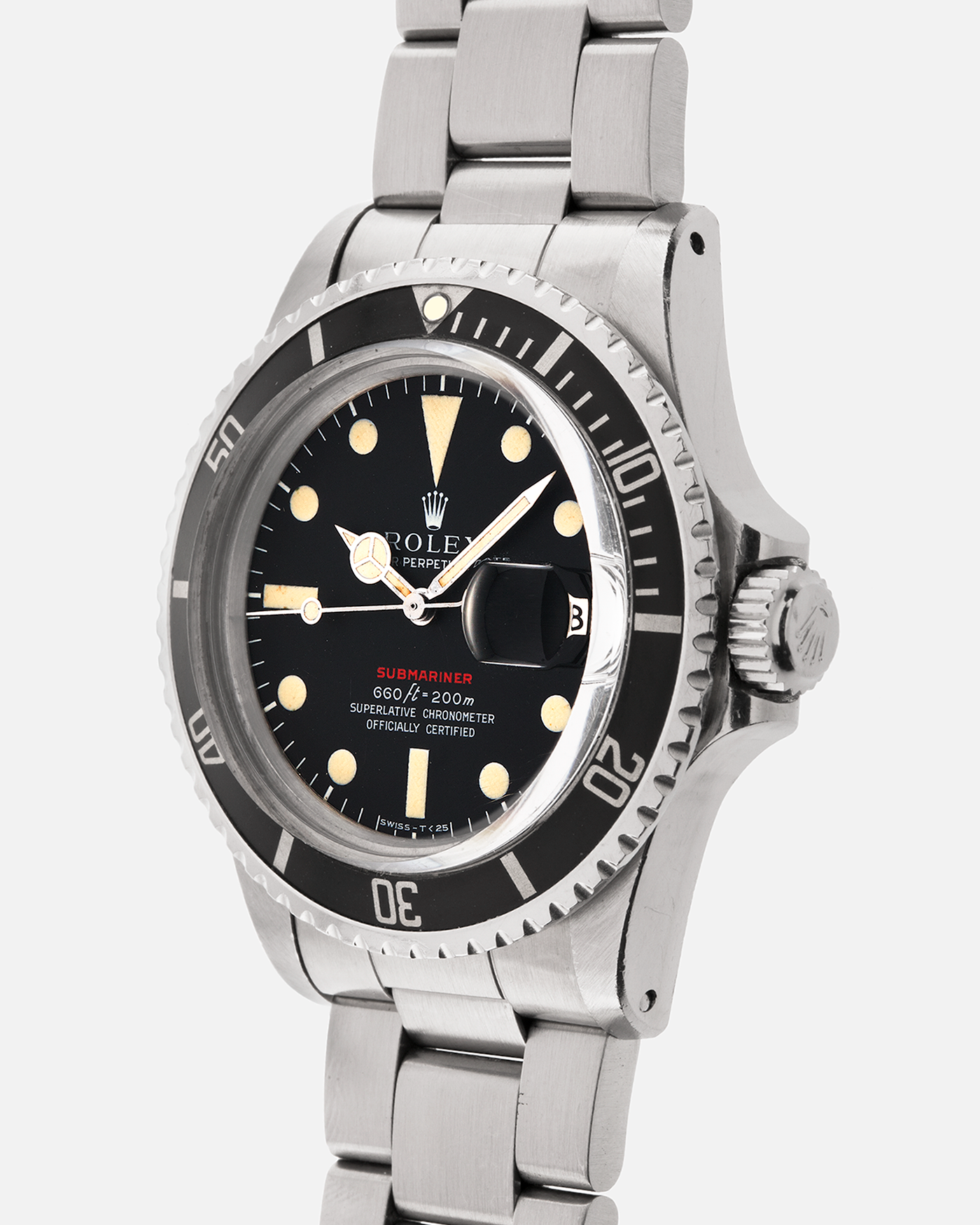 Brand: Rolex
Year: 1976
Model: Submariner
Reference Number: 1680 ‘Red’
Serial Number: 38XXXXX
Material: Stainless Steel
Movement: Rolex Cal. 1575, Self-Winding
Case Dimensions: 40mm
Lug Width: 20mm
Bracelet: Rolex 93150 Oyster Bracelet with Signed Stainless Steel Clasp and XXX End Links