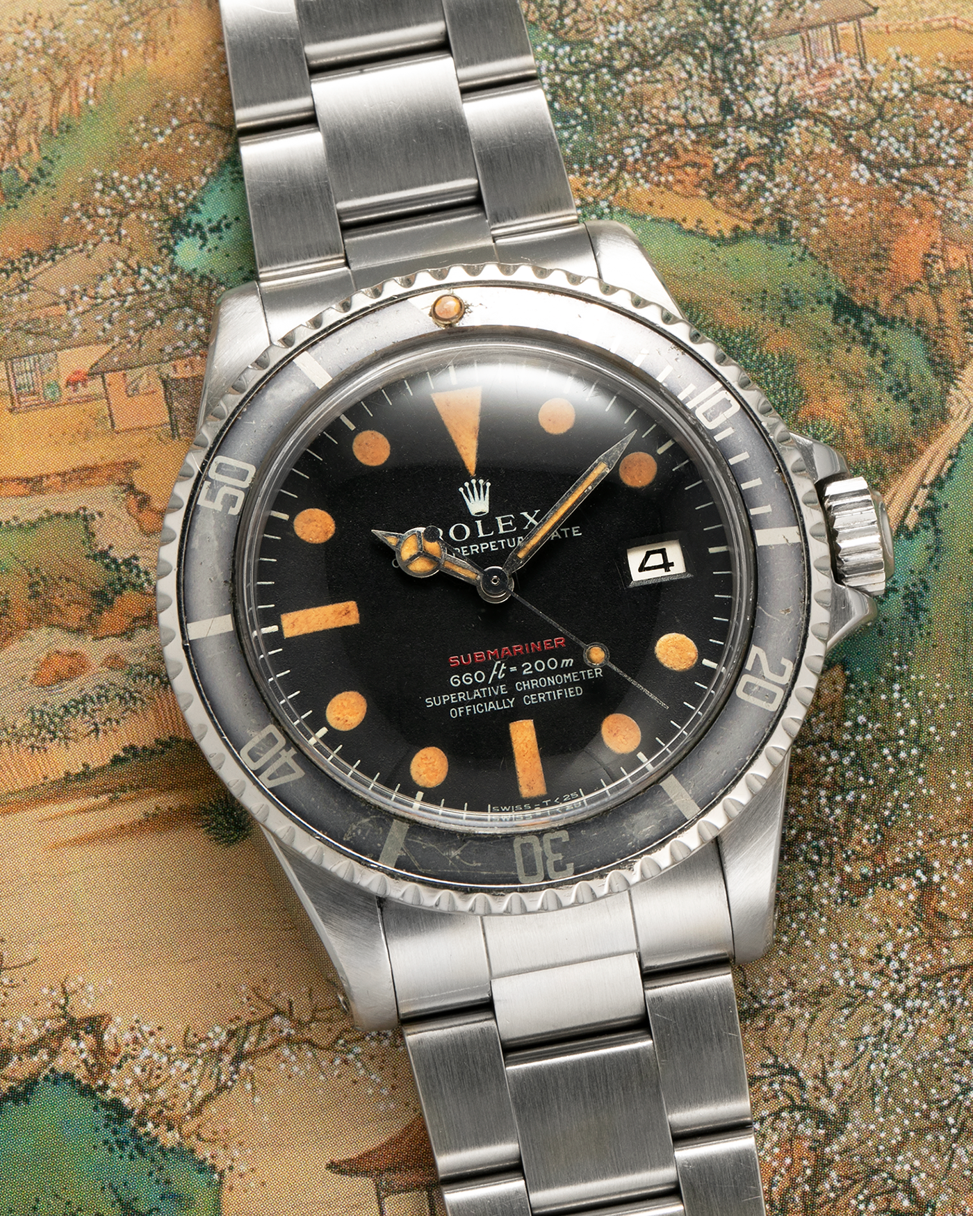 Rolex Red Submariner 1680 Ghost Pumpkin Diver Vintage Sport Watch