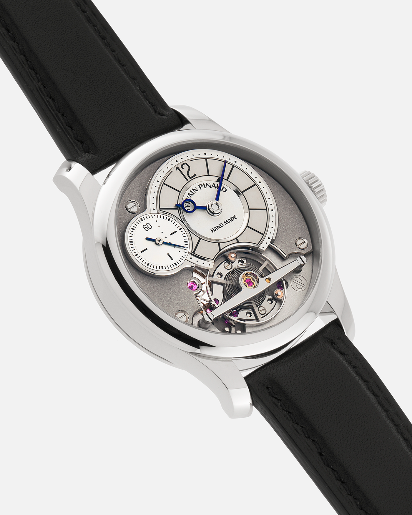 Brand: Sylvain Pinaud
Year: 2025
Model: Origine
Material: Stainless Steel
Movement: Sylvain Pinaud In-House, Manually Wound Mechanical Movement
Case Dimensions: 40mm Diameter 11mm Thickness
Strap: Sylvain Pinaud Black Leather Strap with Stainless Steel Sylvain Pinaud Tang Buckle