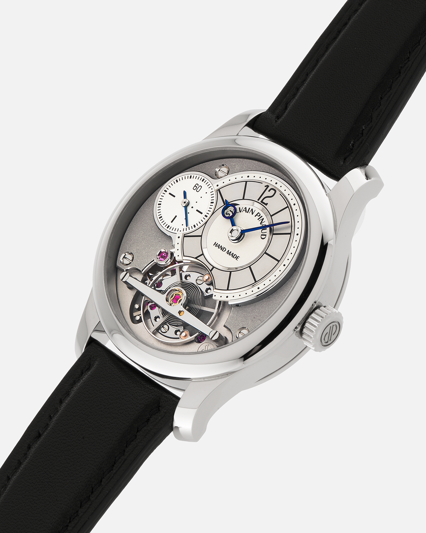 Brand: Sylvain Pinaud
Year: 2025
Model: Origine
Material: Stainless Steel
Movement: Sylvain Pinaud In-House, Manually Wound Mechanical Movement
Case Dimensions: 40mm Diameter 11mm Thickness
Strap: Sylvain Pinaud Black Leather Strap with Stainless Steel Sylvain Pinaud Tang Buckle