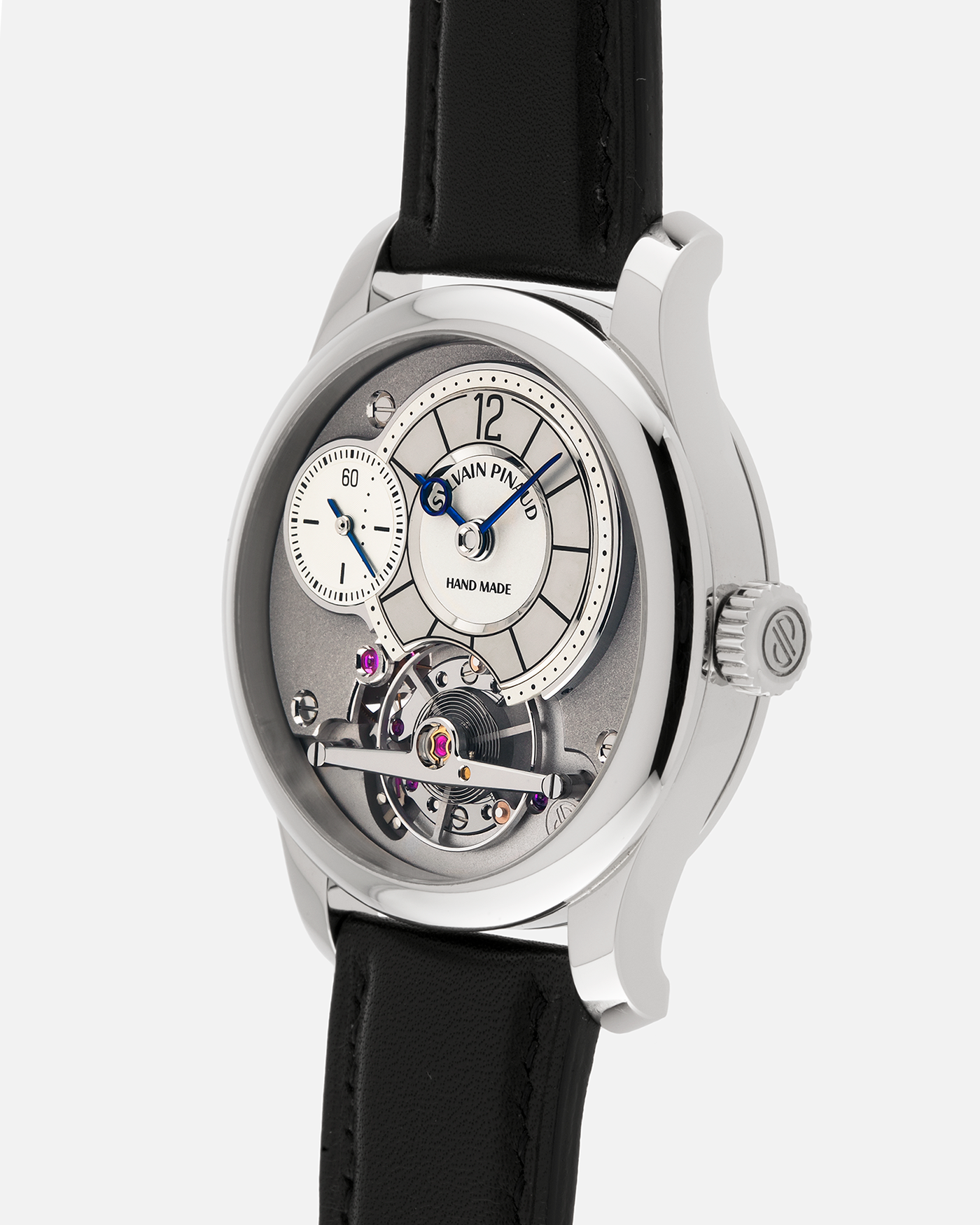 Brand: Sylvain Pinaud
Year: 2025
Model: Origine
Material: Stainless Steel
Movement: Sylvain Pinaud In-House, Manually Wound Mechanical Movement
Case Dimensions: 40mm Diameter 11mm Thickness
Strap: Sylvain Pinaud Black Leather Strap with Stainless Steel Sylvain Pinaud Tang Buckle