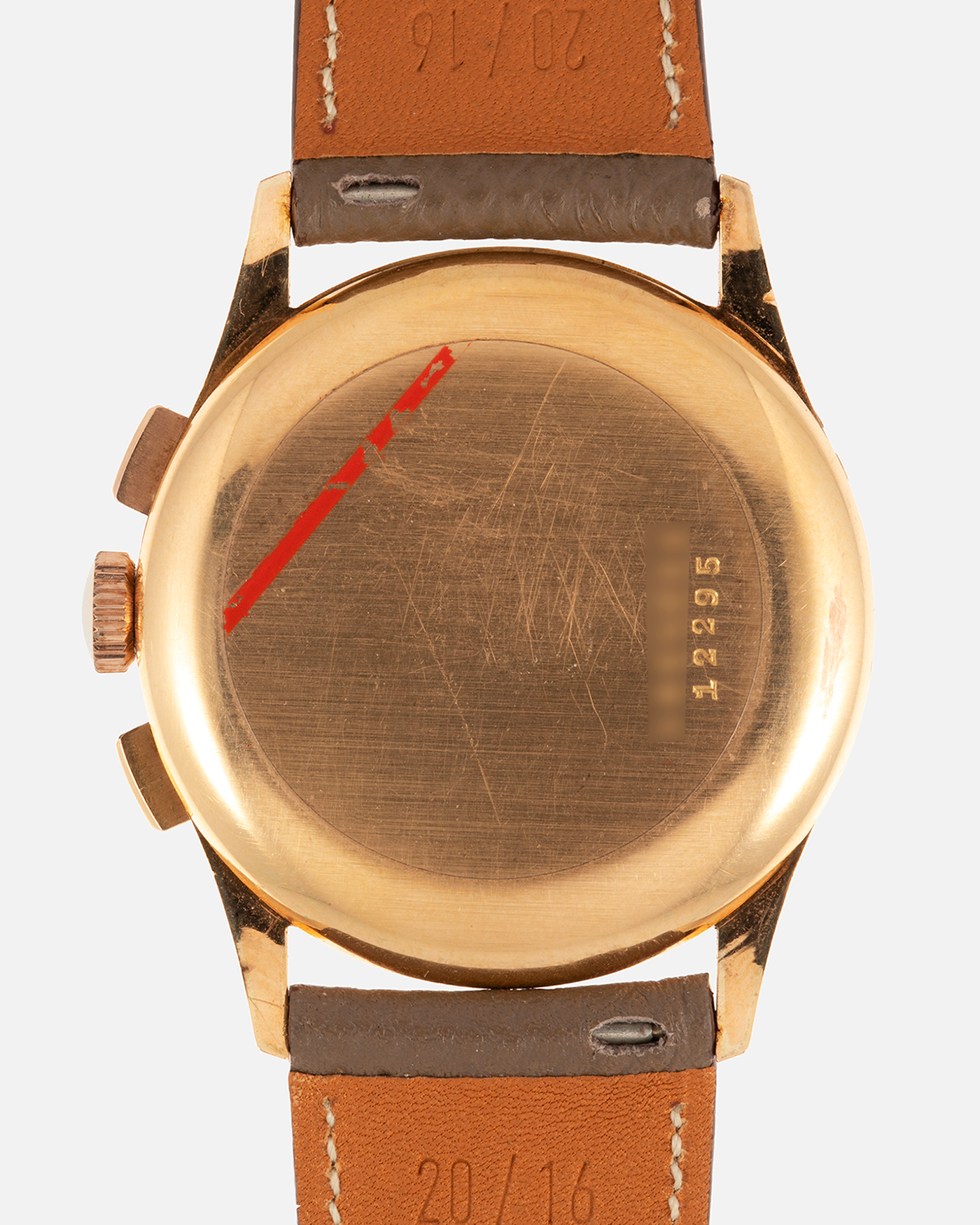 Brand: Universal Genève Year: 1950’s Reference Number: 12295 Material: 18-carat Yellow Gold Movement: Cal. 481, Manual-Winding Case Diameter: 35mm Strap: Nostime Taupe Textured Calf Strap with Generic Stainless Steel Tang Buckle