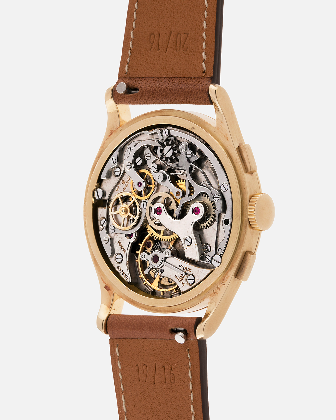 Brand: Vacheron Constantin
Year: 1944
Reference: 4072
Material: 18k Yellow Gold
Movement: Vacheron Constantin Cal. 434 (Valjoux 23)
Movement Number: 437558
Case Number: 285547
Case Dimensions: 35mm Diameter XXX Thickness
Straps: Nostime Brown Calf Leather Strap and Generic Tang Buckle