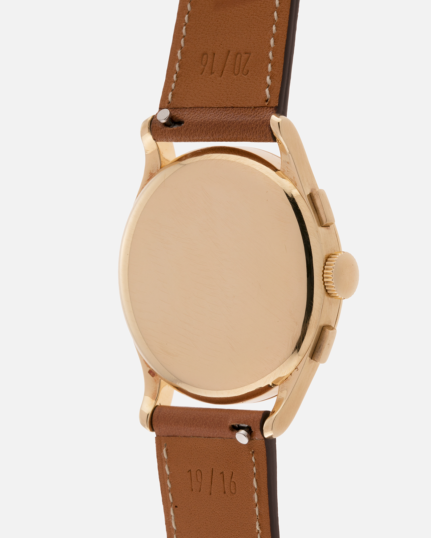 Brand: Vacheron Constantin
Year: 1944
Reference: 4072
Material: 18k Yellow Gold
Movement: Vacheron Constantin Cal. 434 (Valjoux 23)
Movement Number: 437558
Case Number: 285547
Case Dimensions: 35mm Diameter XXX Thickness
Straps: Nostime Brown Calf Leather Strap and Generic Tang Buckle