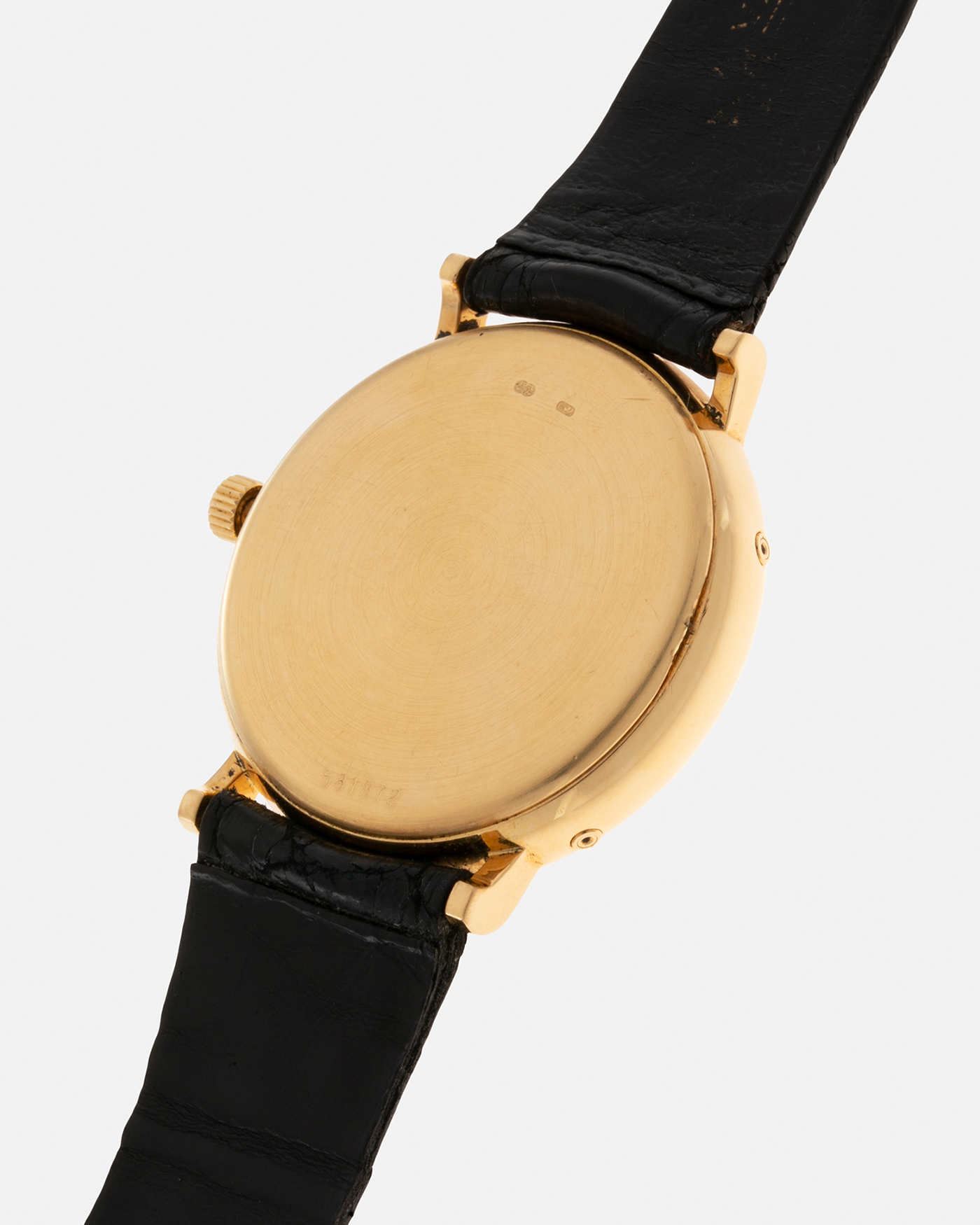Brand: Vacheron Constantin Year: 1990’s Model: Day-Date Moonphase Reference Number: 46009 Material: 18-carat Yellow Gold Movement: Vacheron Constantin Cal. 1126 QS, Self-Winding Case Diameter: 34mm Bracelet: Vacheron Constantin Black Lizard Leather Strap with Signed 18-carat Yellow Gold Tang Buckle